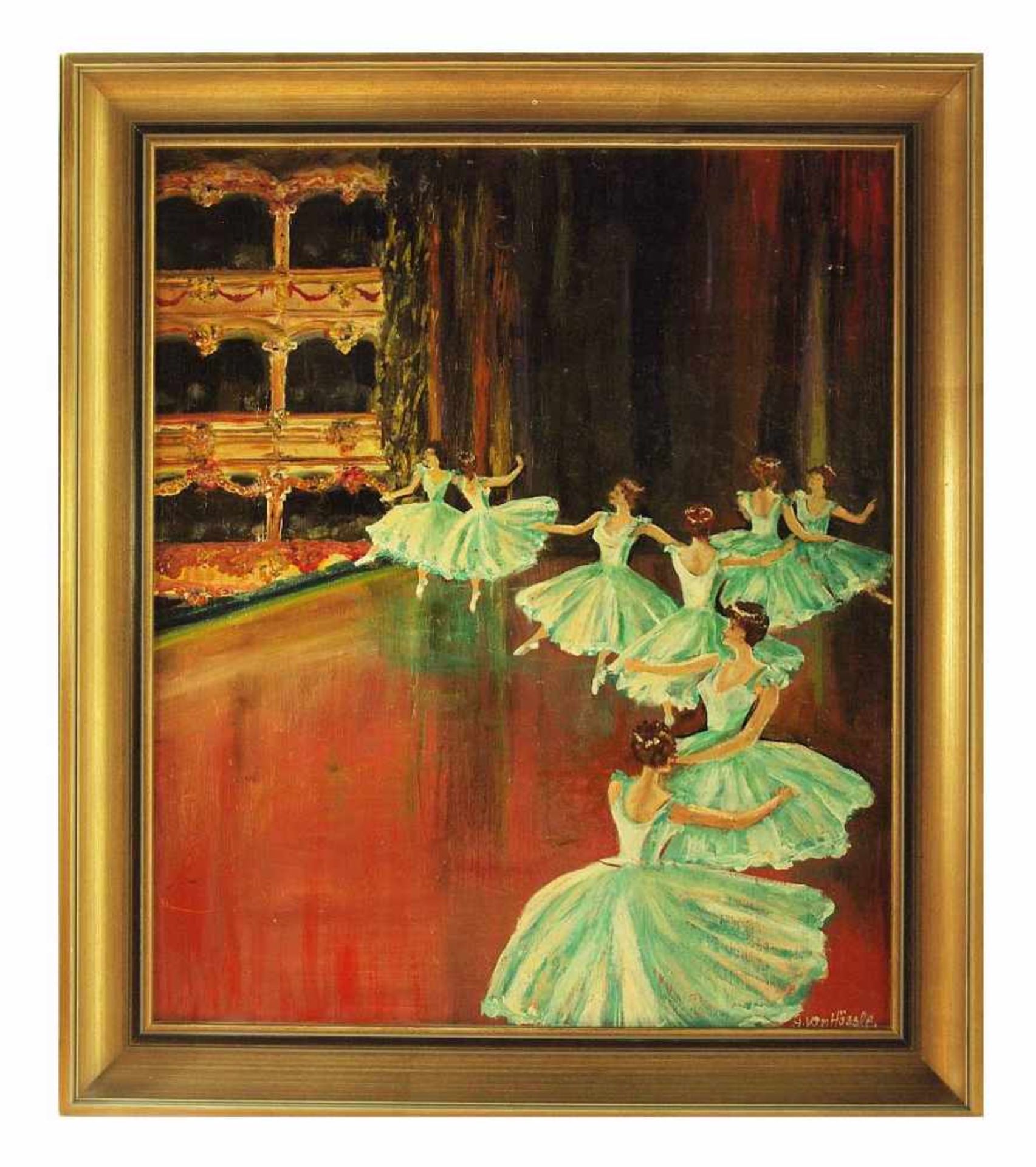 von HÖSSLE, Gabriele. von HÖSSLE, Gabriele. 1898 ? - 1989 Starnberg. "Ballett". Öl auf - Bild 3 aus 5