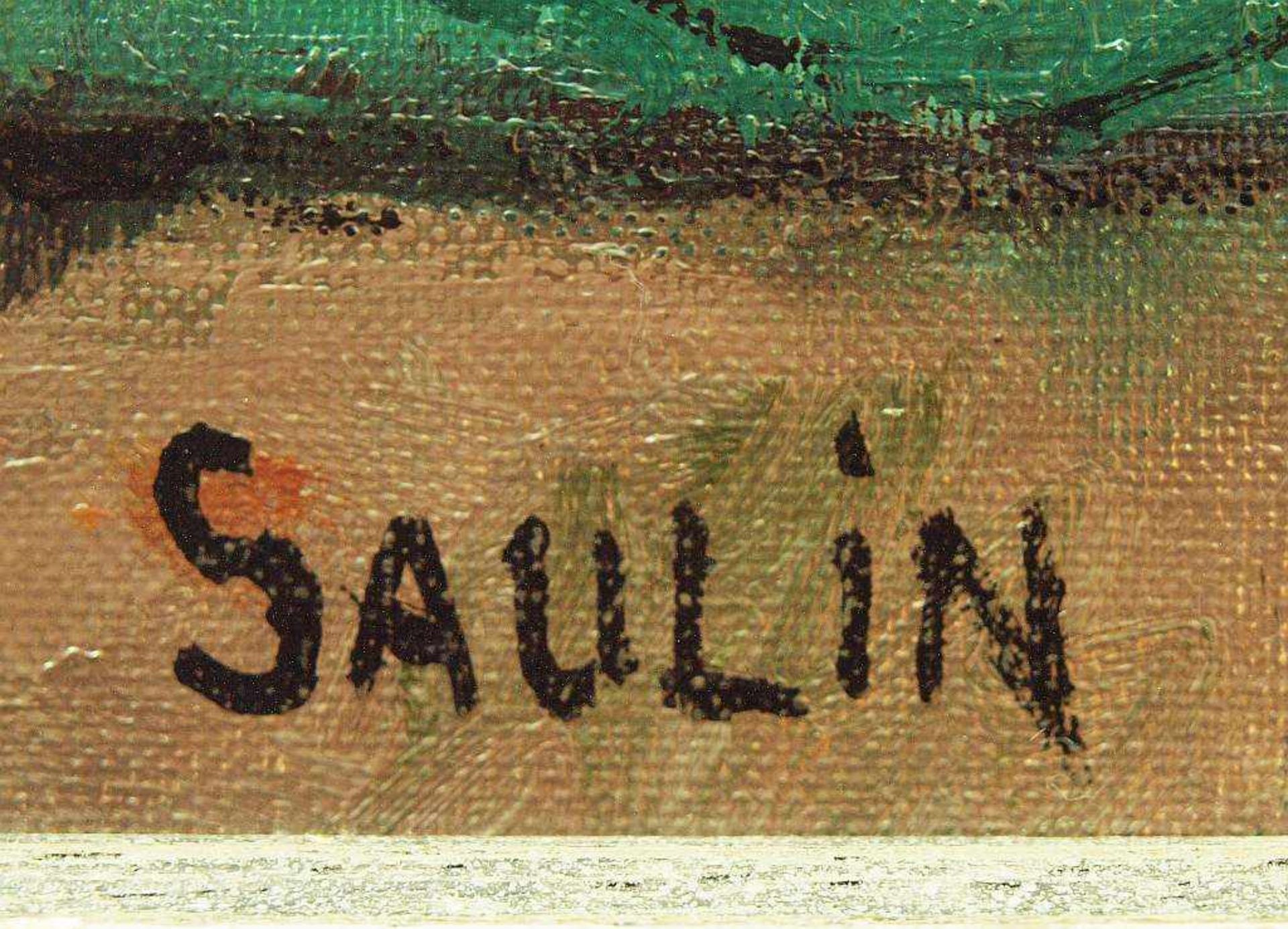 SAULIN. SAULIN, XX. Jahrhundert. "Montmartre" , Paris. Öl auf Leinwand. rechts unten signiert. Verso - Bild 6 aus 6
