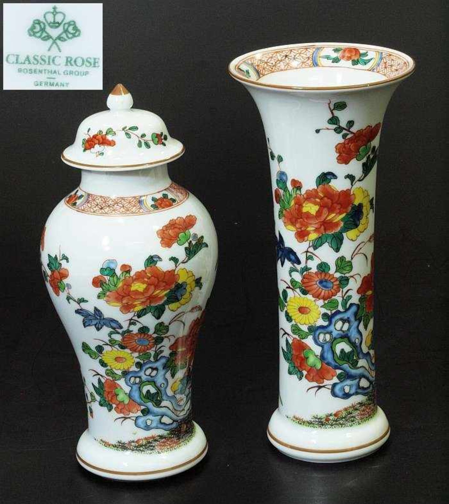 Designer-Vase. Deckelvase. Designer-Vase. Deckelvase. ROSENTHAL Classic Rose, Marke ab 1975. Wandung