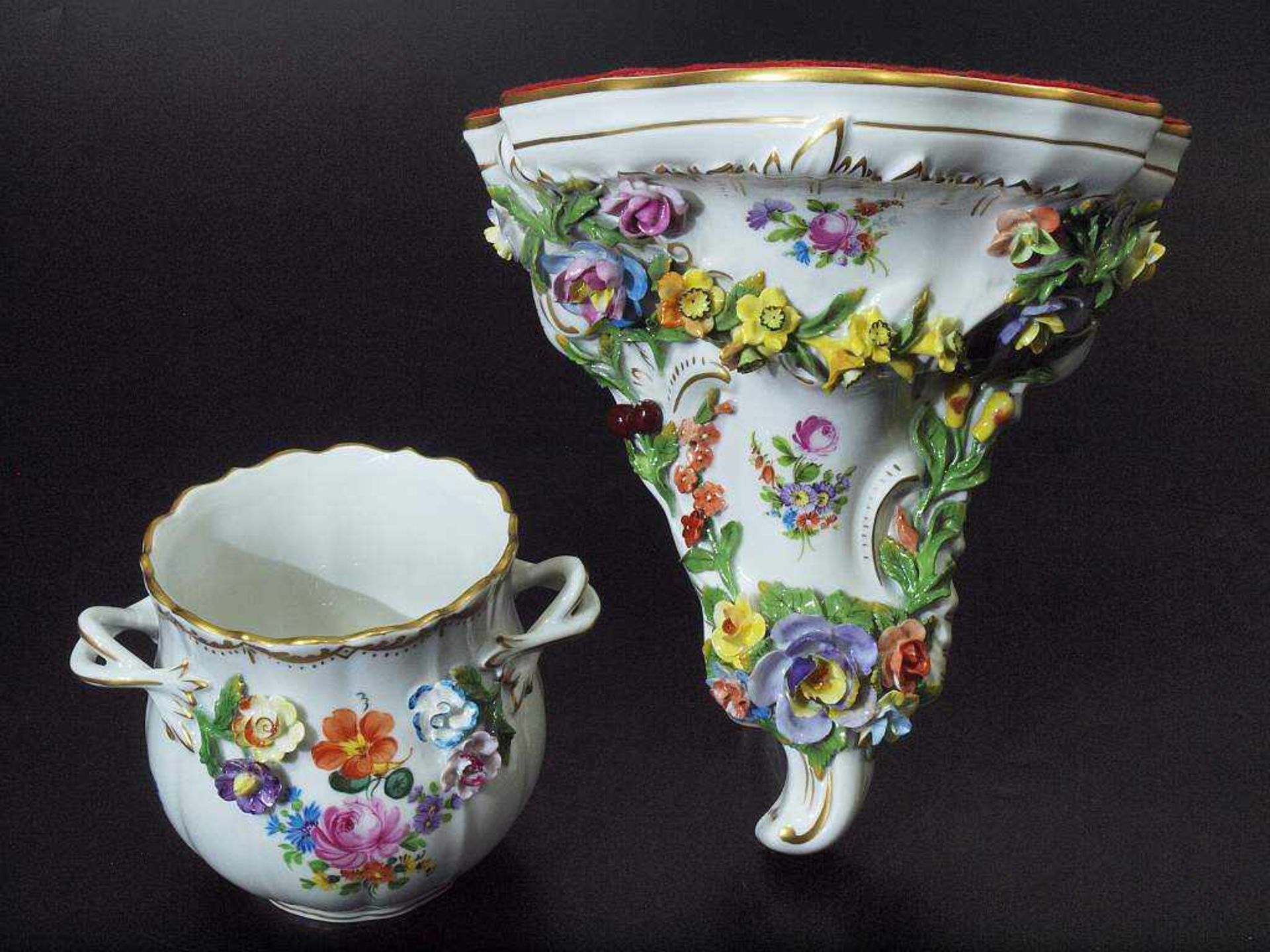 POTSCHAPPEL von Carl Thieme, Dresden. Mitte 20. Jahrhundert. Wandkonsole Wandkonsole. Cachepot. - Bild 2 aus 4