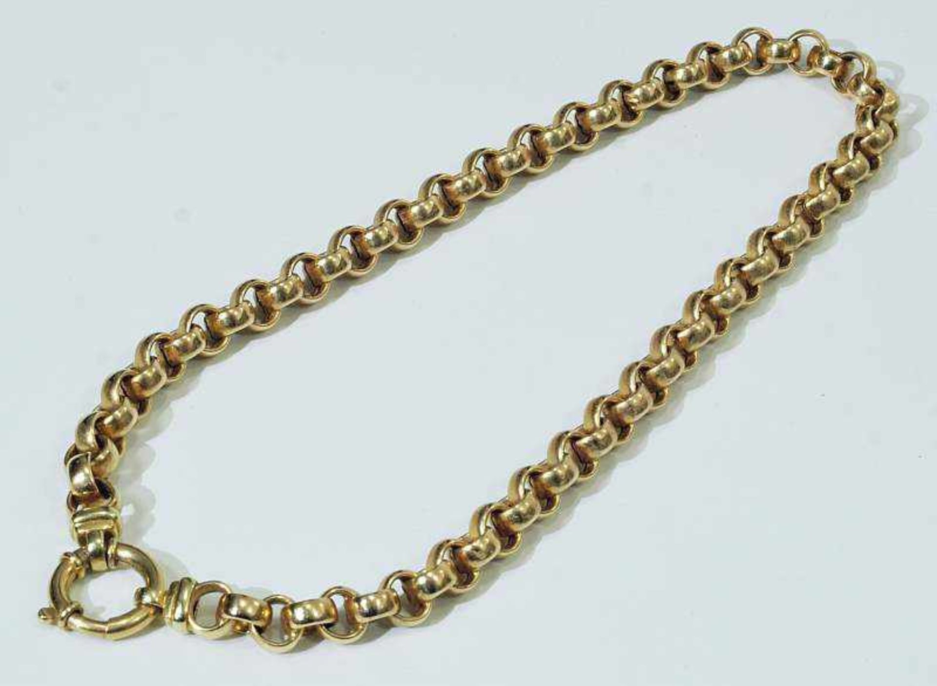 Collier. Collier. 585er Gold, Erbskette mit großem Federringverschluß, Länge 45 cm, Gewicht ca. 51,6 - Bild 5 aus 6