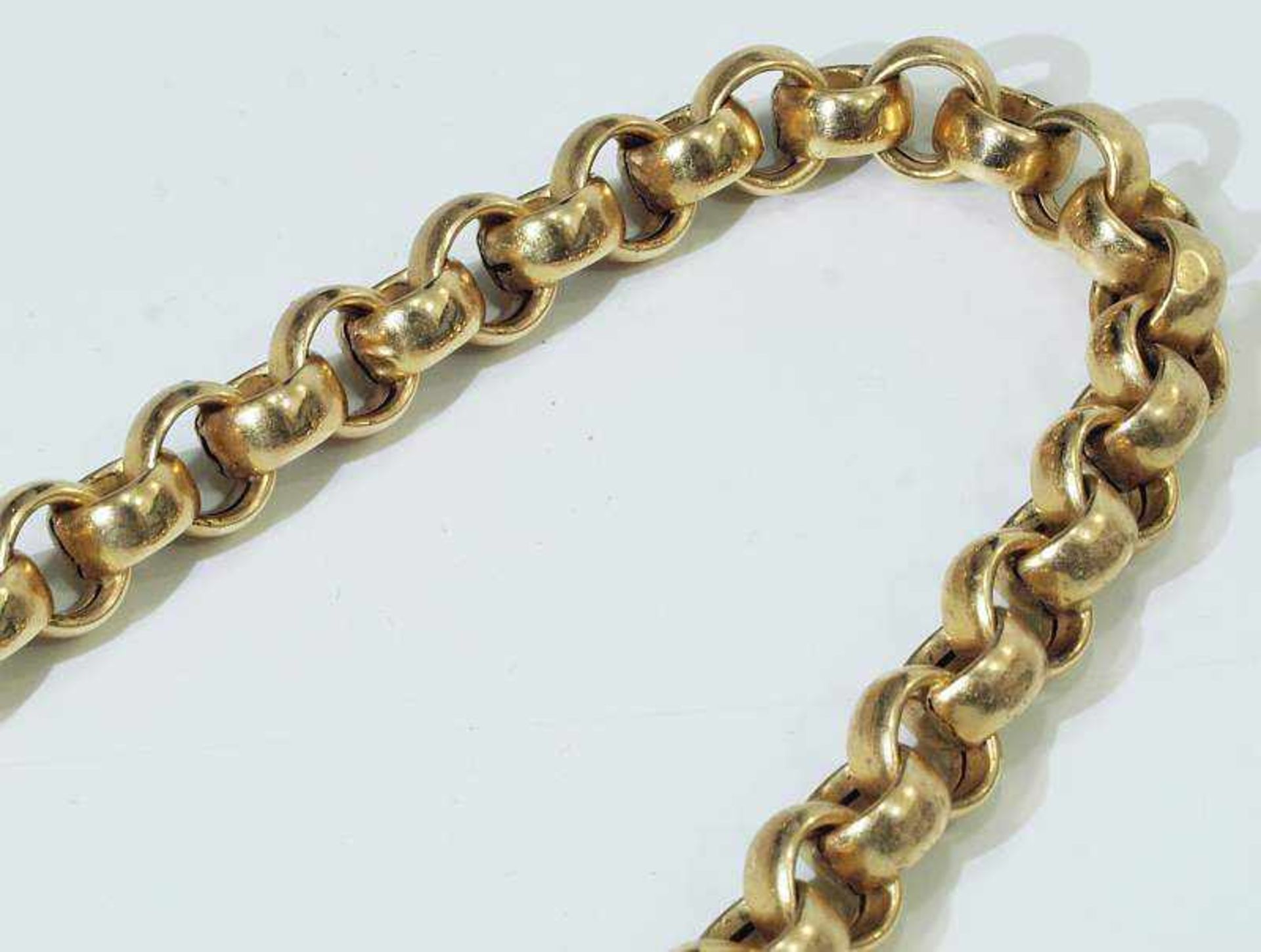 Collier. Collier. 585er Gold, Erbskette mit großem Federringverschluß, Länge 45 cm, Gewicht ca. 51,6 - Bild 4 aus 6
