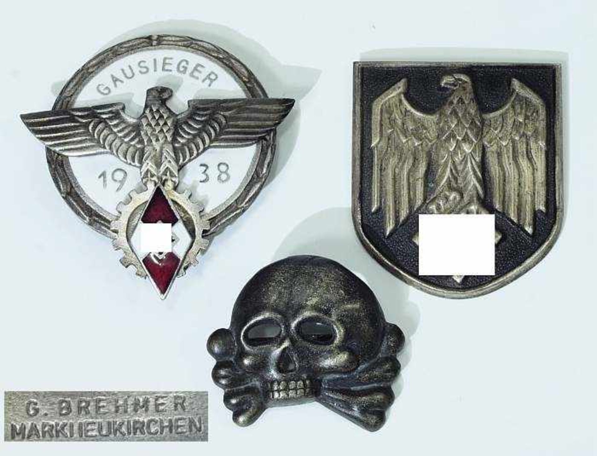 HJ - Gausieger-Abzeichen 1938. HJ - Gausieger-Abzeichen 1938 mit Hersteller G.Brehmer