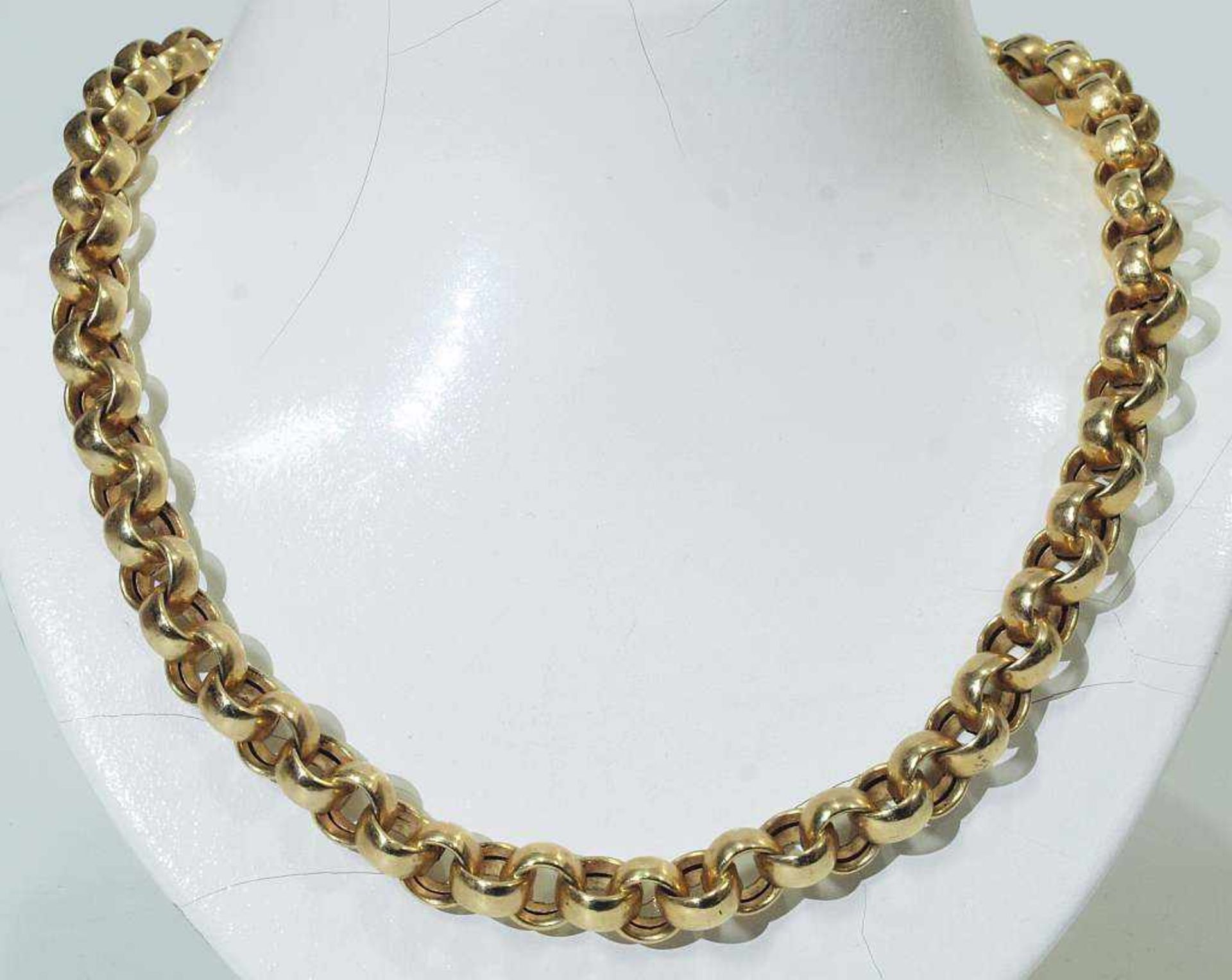 Collier. Collier. 585er Gold, Erbskette mit großem Federringverschluß, Länge 45 cm, Gewicht ca. 51,6 - Bild 2 aus 6