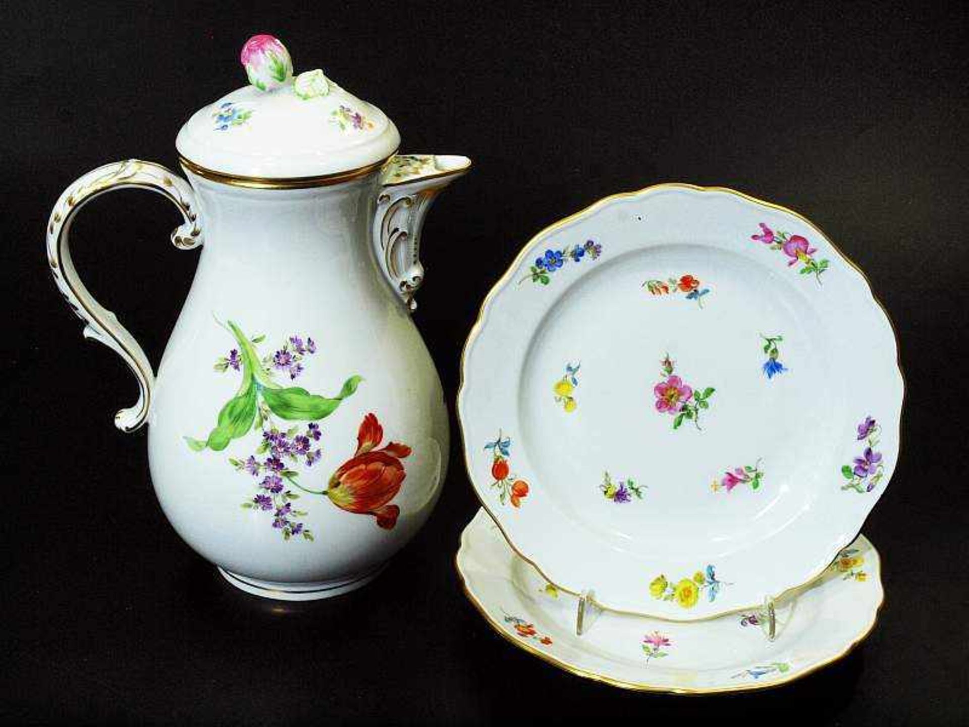 Restservice. MEISSEN. Restservice. MEISSEN 1972/1980, 1. Wahl. Farbige Bemalung mit Blumenbukett und - Bild 5 aus 5