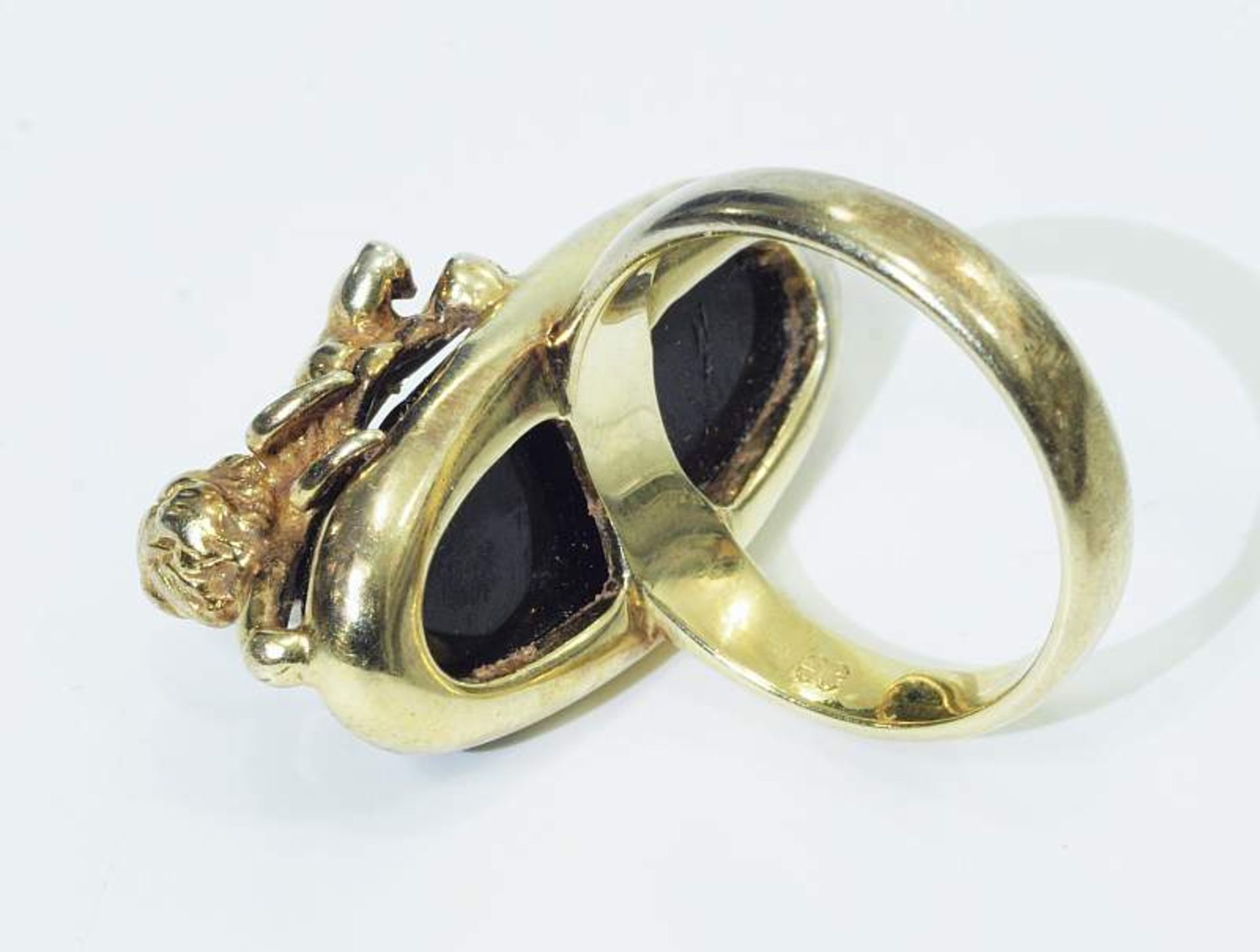 Dekorativer Ring mit geflügeltem Putti. Dekorativer Ring mit geflügeltem Putti. 925er - Bild 6 aus 6