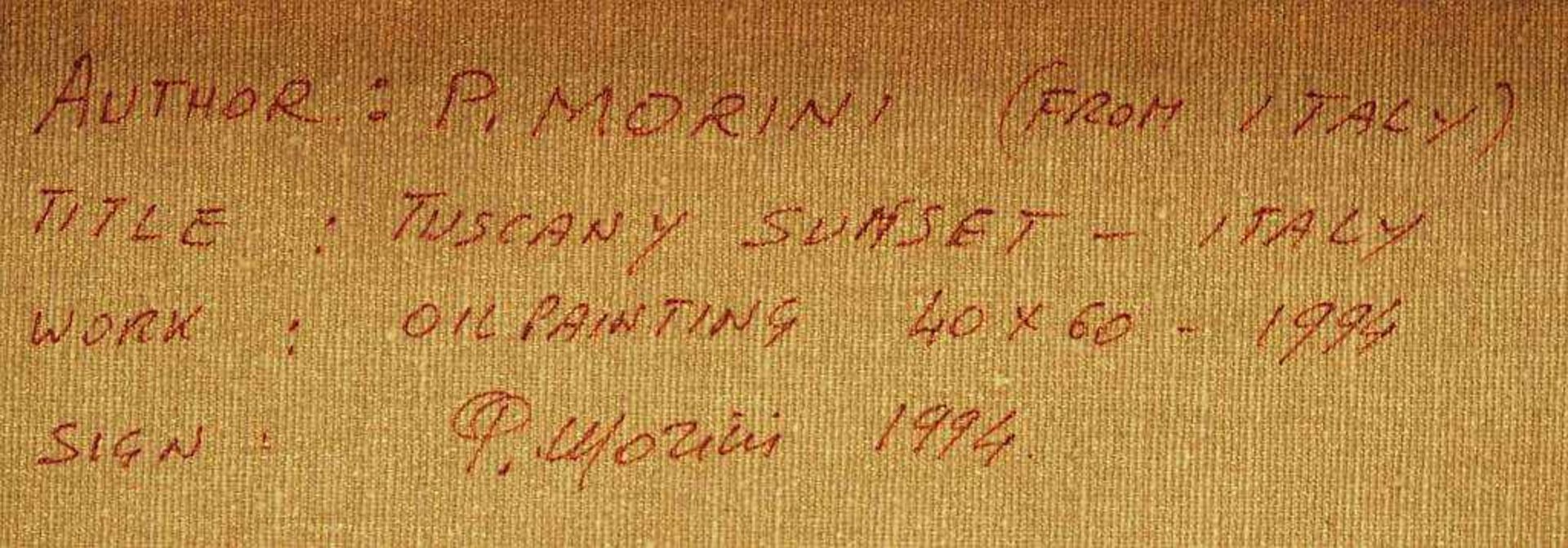 MORINI, P. MORINI, P. 20. Jahrhundert. Toskanische Sommerlandschaft mit Mohnblumen. Öl auf Leinwand, - Image 5 of 7