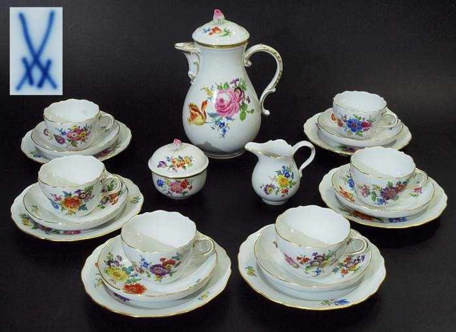 Kaffeeservice für 6 Personen. MEISSEN. Kaffeeservice für 6 Personen. MEISSEN 1972 - 1980, 1. Wahl.