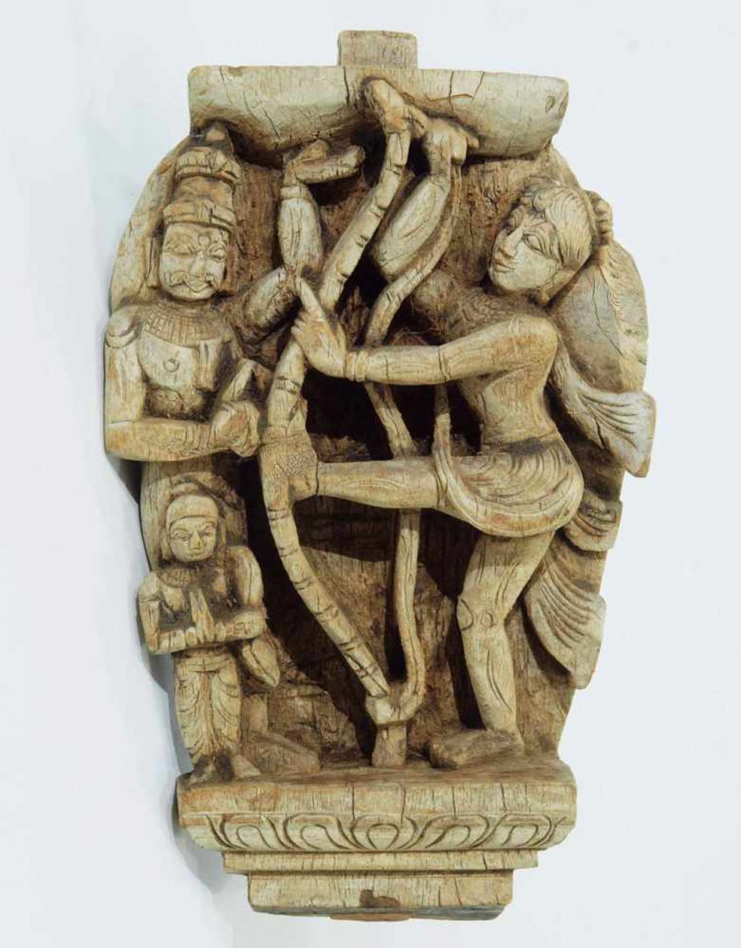 Teil eines Tempelwagens. Teil eines Tempelwagens mit Darstellungen von Gott "Rama", "Sita" und - Image 2 of 5