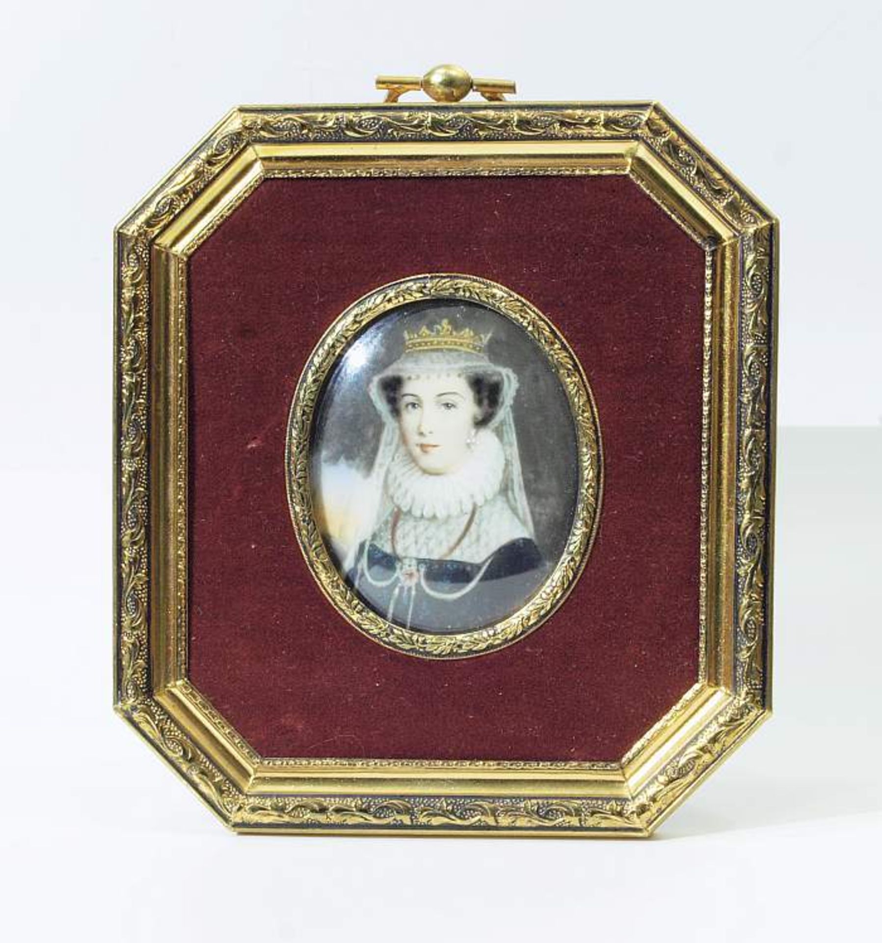 Elfenbein-Miniatur. "Queen Mary Stuart". Elfenbein-Miniatur. "Queen Mary Stuart", Königin Maria I.