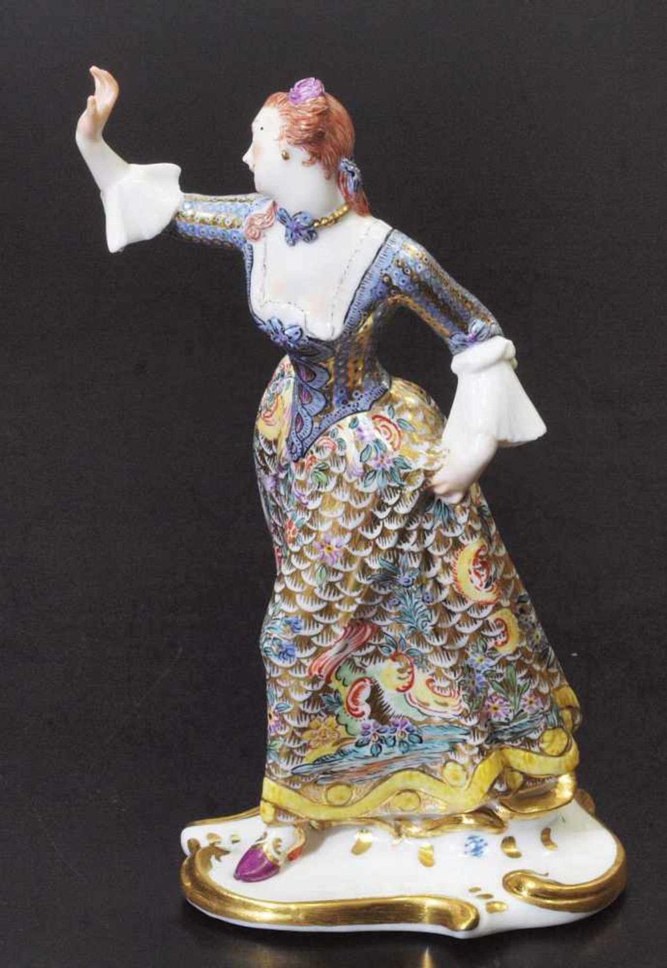 Kommödiantenfigur "Leda". Modell von Bustelli um 1760. Kommödiantenfigur "Leda". NYMPHENBURG, um - Image 5 of 7