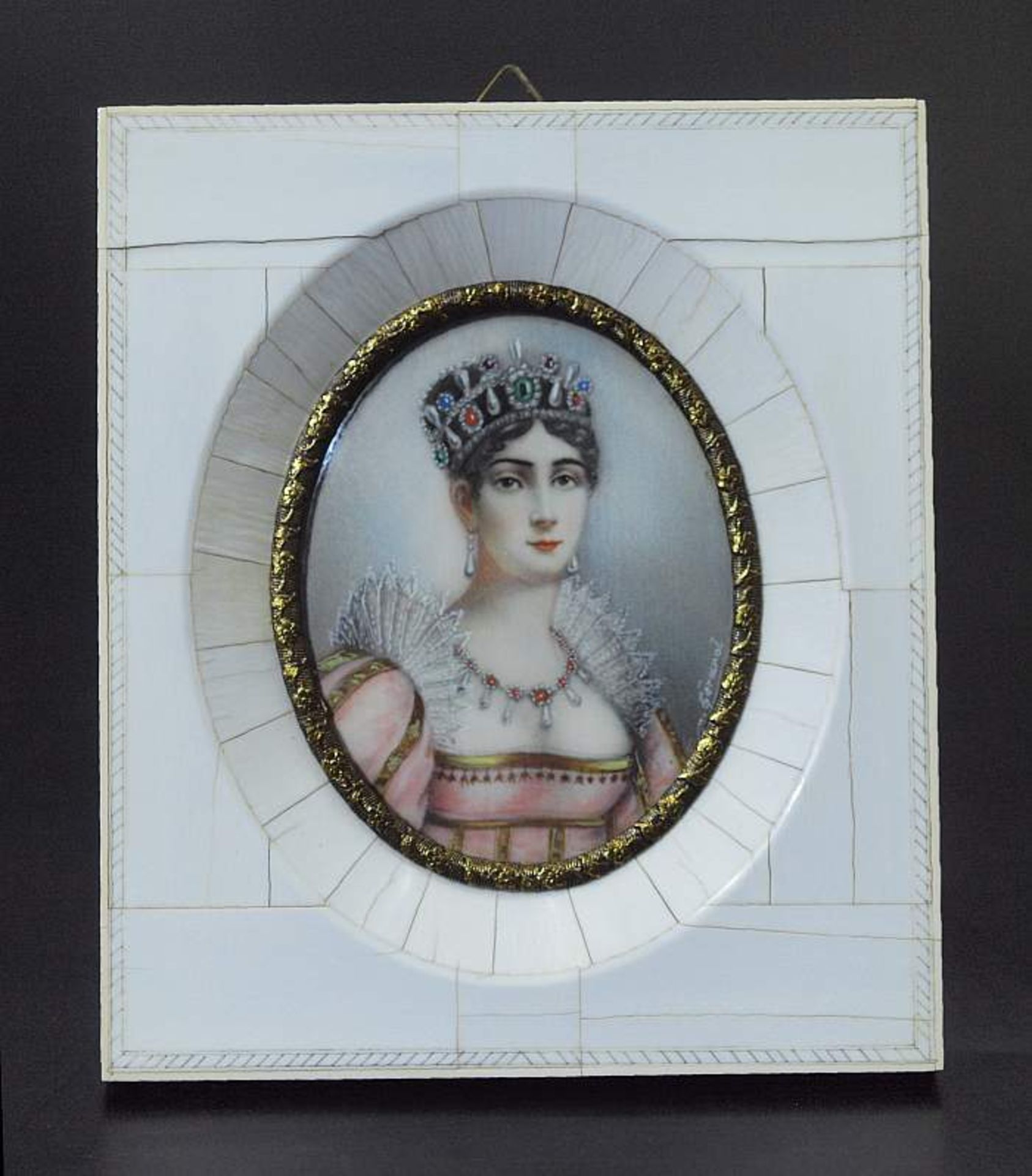 Elfenbein-Miniatur. "Josephine de Beauharnais" . Elfenbein-Miniatur. "Josephine de Beauharnais" nach
