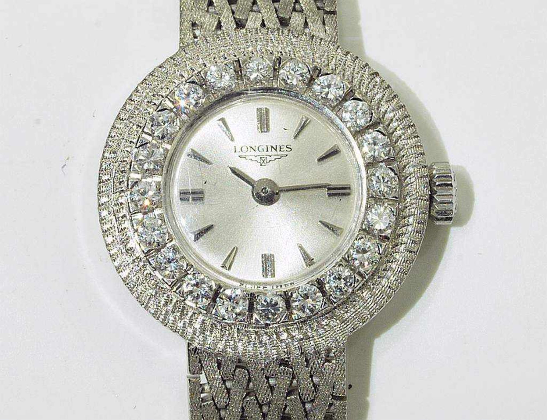LONGINES Damen-Armbanduhr LONGINES Damen-Armbanduhr. Uhr und Ansatzband in 750er Weißgold. Lunette - Bild 2 aus 8