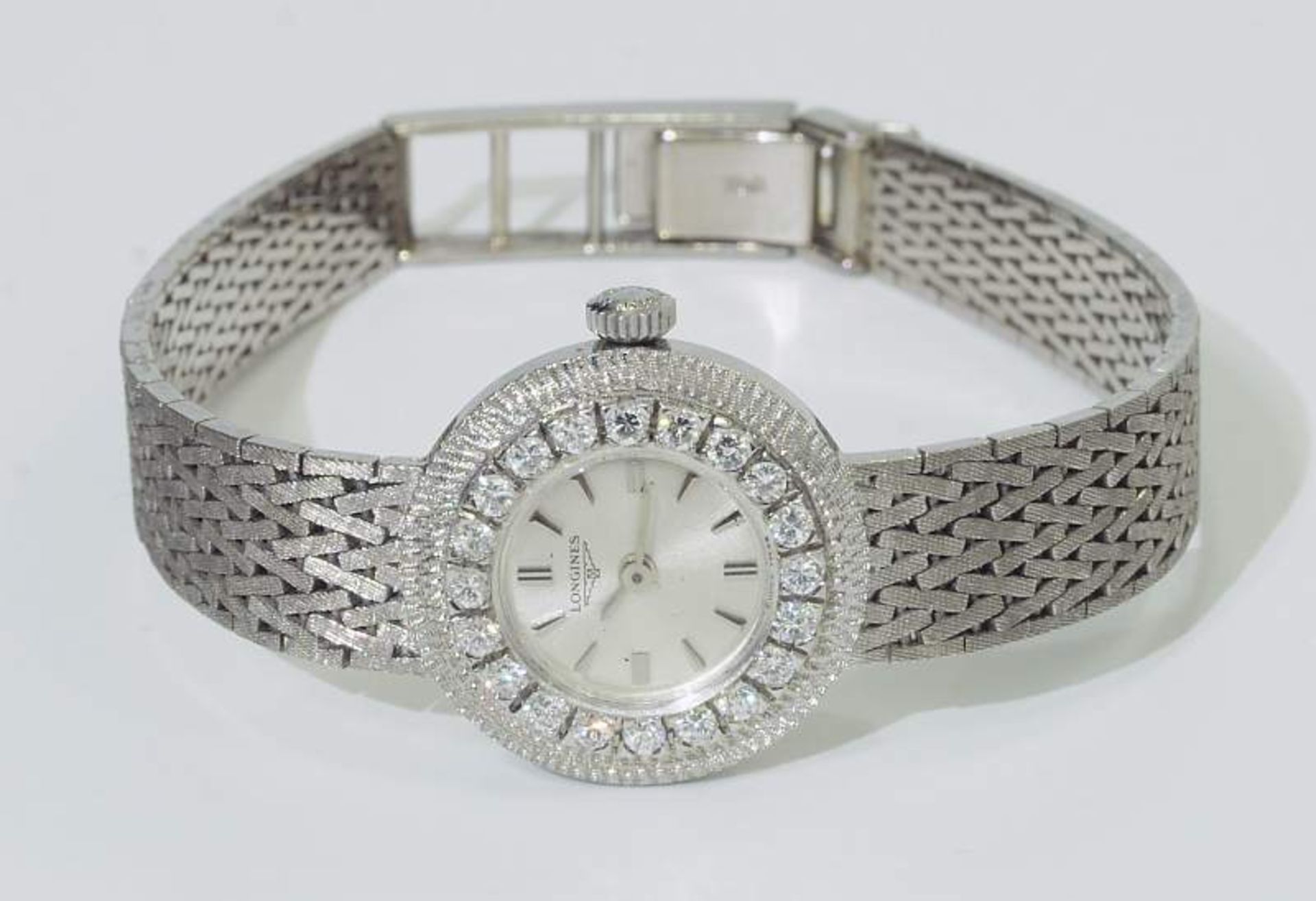 LONGINES Damen-Armbanduhr LONGINES Damen-Armbanduhr. Uhr und Ansatzband in 750er Weißgold. Lunette - Bild 5 aus 8