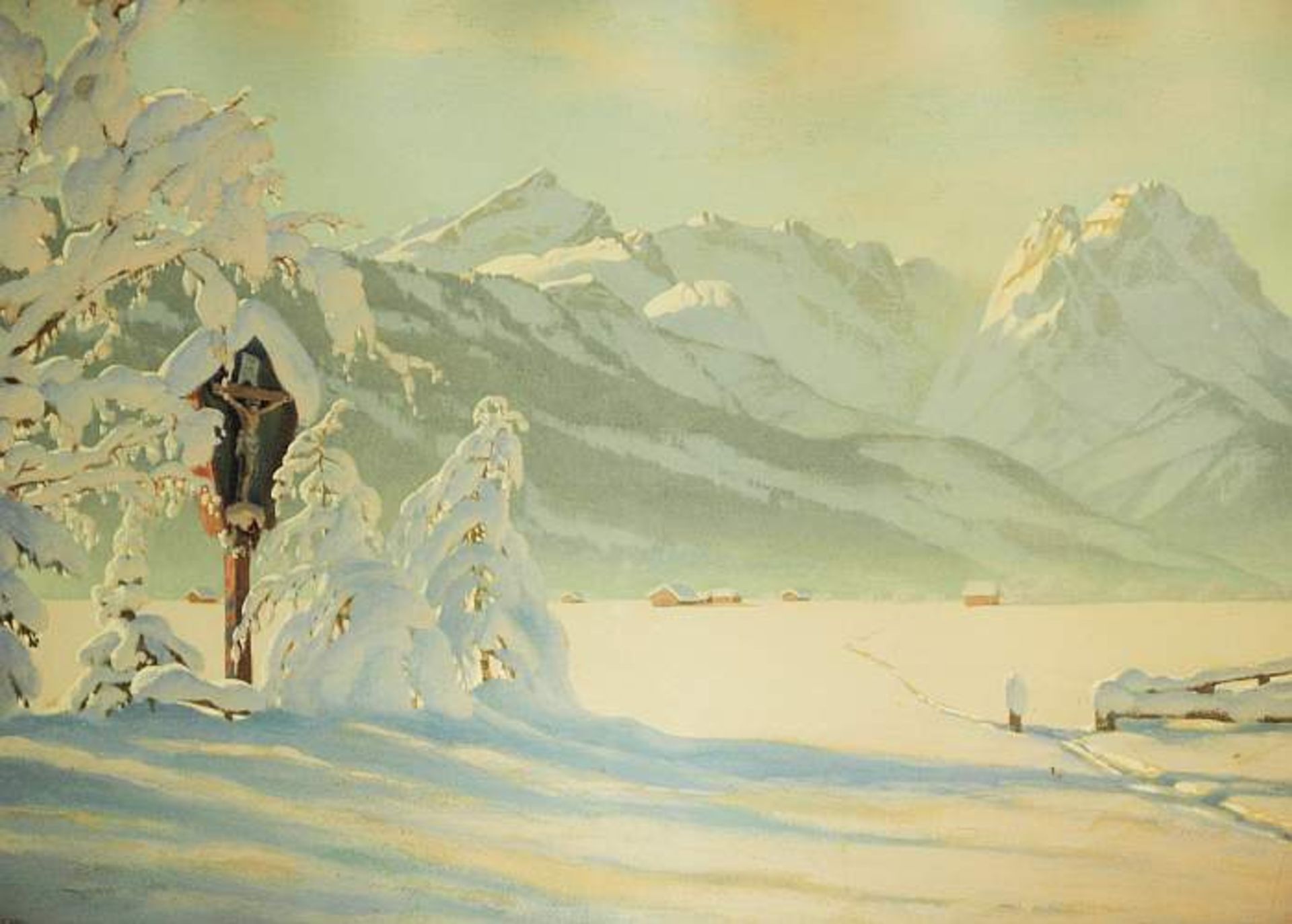 KESSLER, Carl. KESSLER, Carl. 1876 Coburg - 1968 München. Winterlandschaft mit Blick auf das