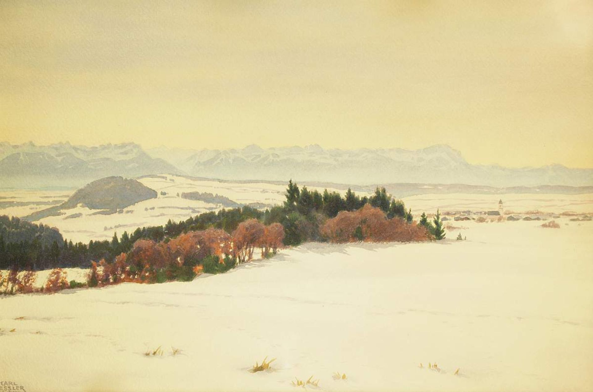 KESSLER, Carl. KESSLER, Carl. 1876 Coburg - 1968 München. Winterlandschaft mit Blick auf die - Bild 2 aus 5