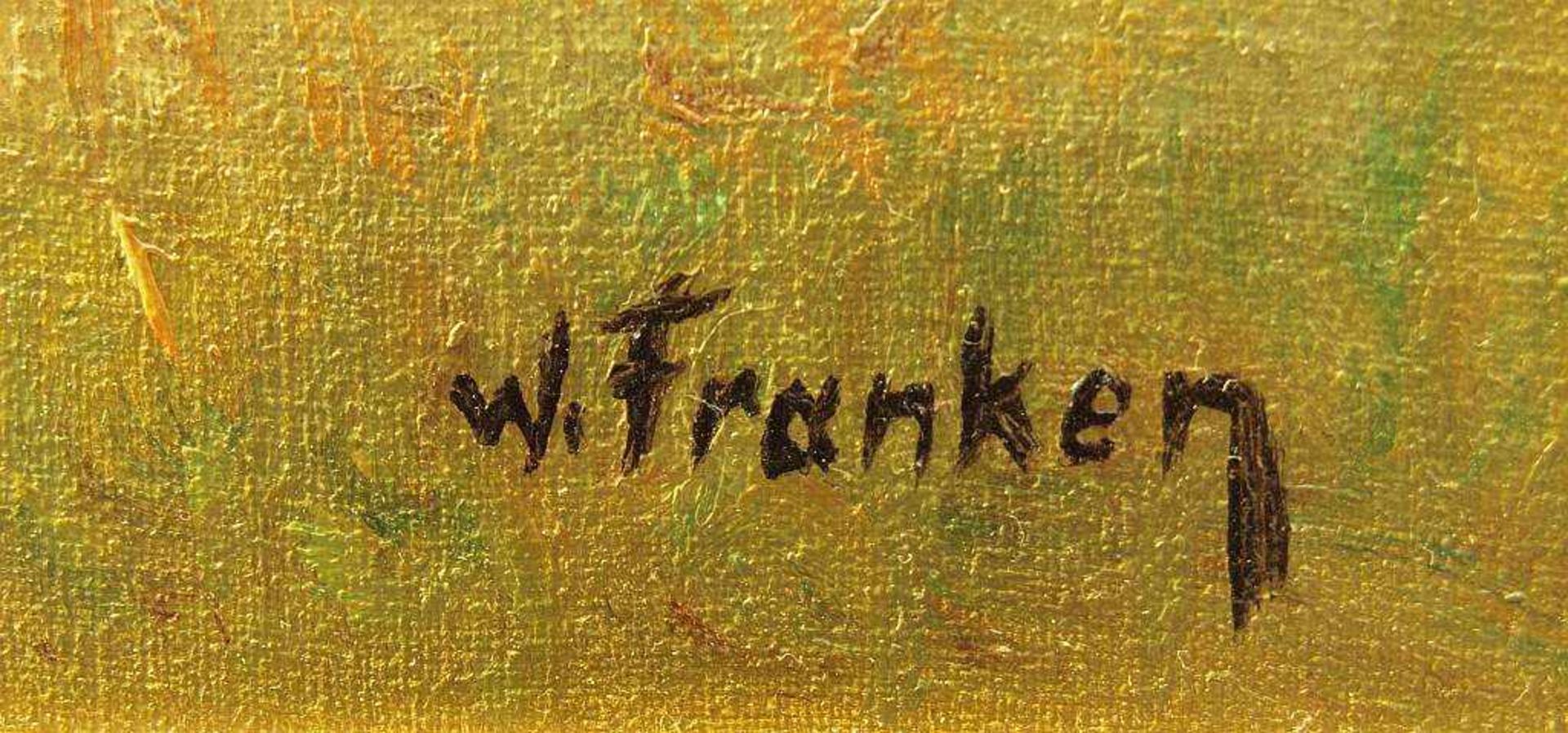 FRANKEN, Willy. FRANKEN, Willy. 1911 Düsseldorf - 1984 ebenda. Stolzer Hahn mit drei Hennen. Öl - Bild 5 aus 5