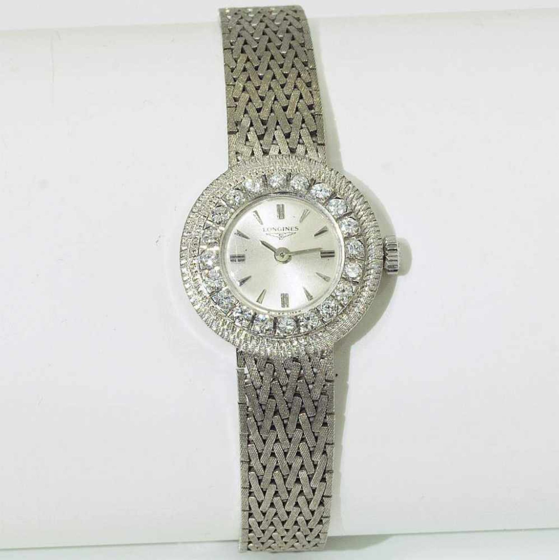 LONGINES Damen-Armbanduhr LONGINES Damen-Armbanduhr. Uhr und Ansatzband in 750er Weißgold. Lunette - Bild 3 aus 8