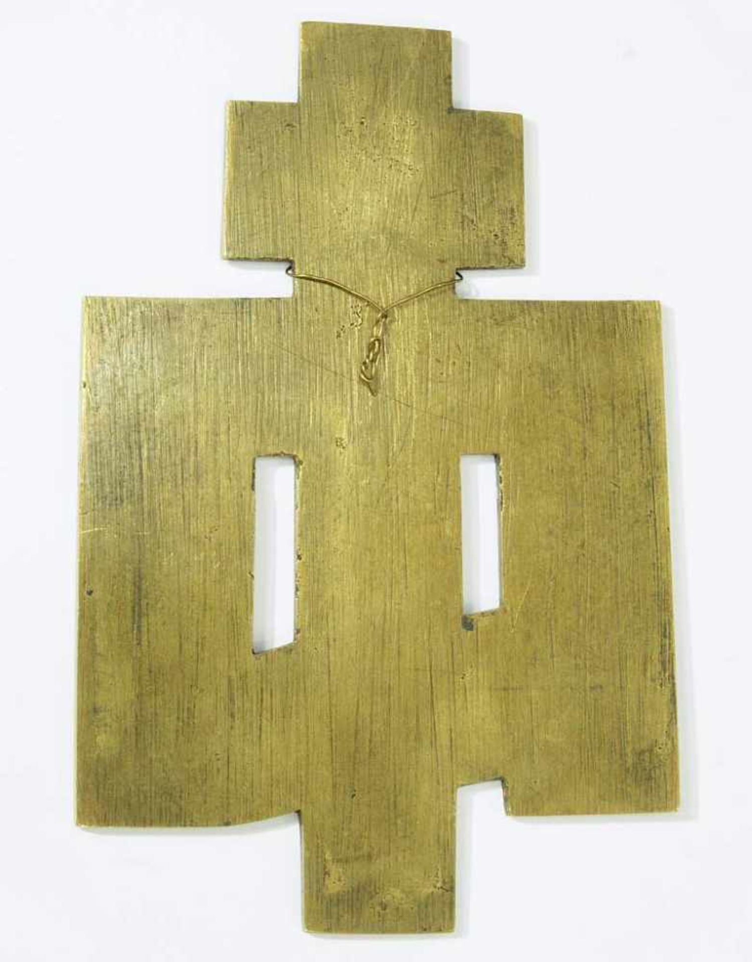 Emailliertes Segenskreuz. Emailliertes Segenskreuz. Russland Anfang 20. Jahrhundert. Messing, - Bild 3 aus 3