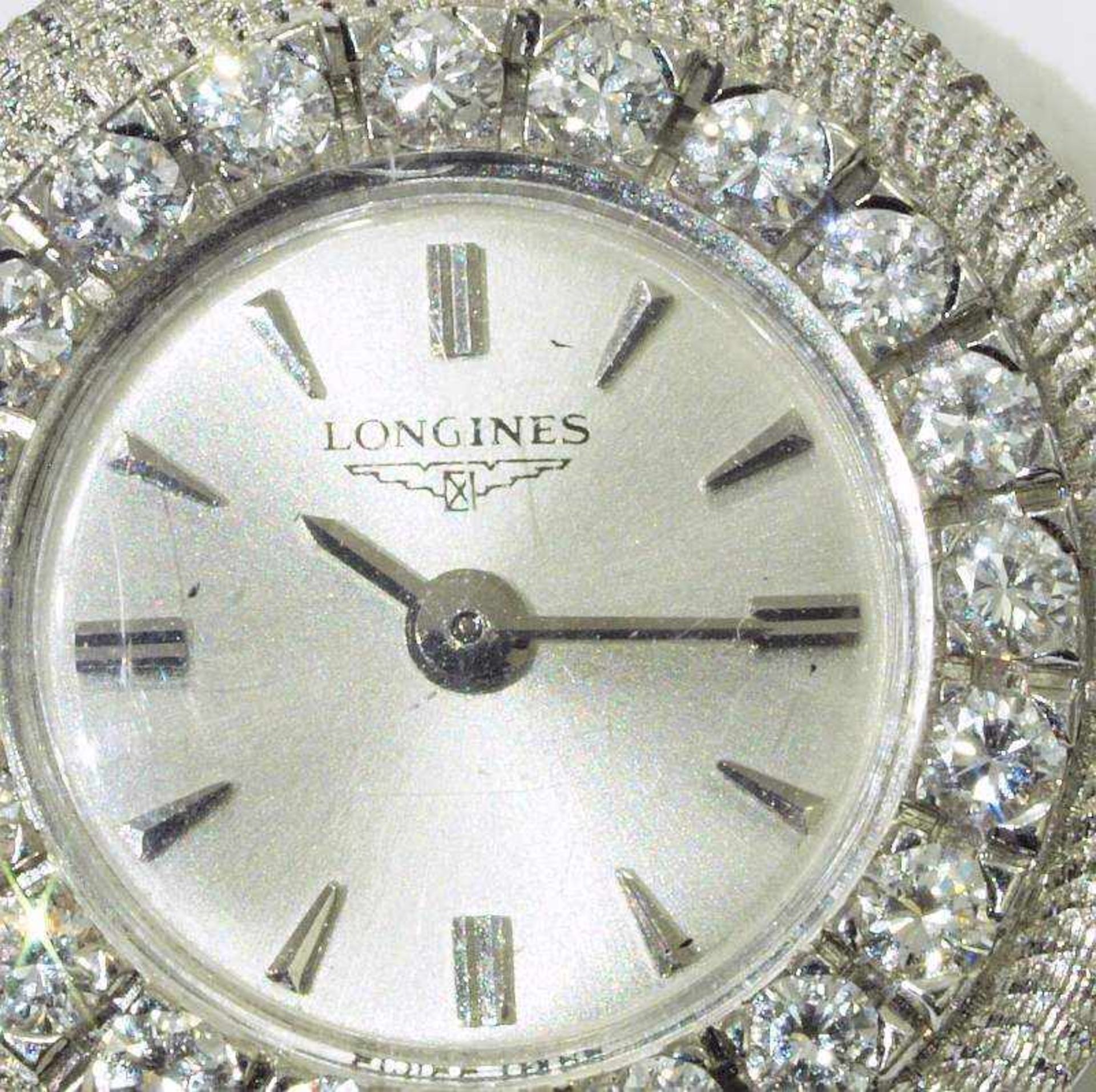 LONGINES Damen-Armbanduhr LONGINES Damen-Armbanduhr. Uhr und Ansatzband in 750er Weißgold. Lunette - Bild 4 aus 8
