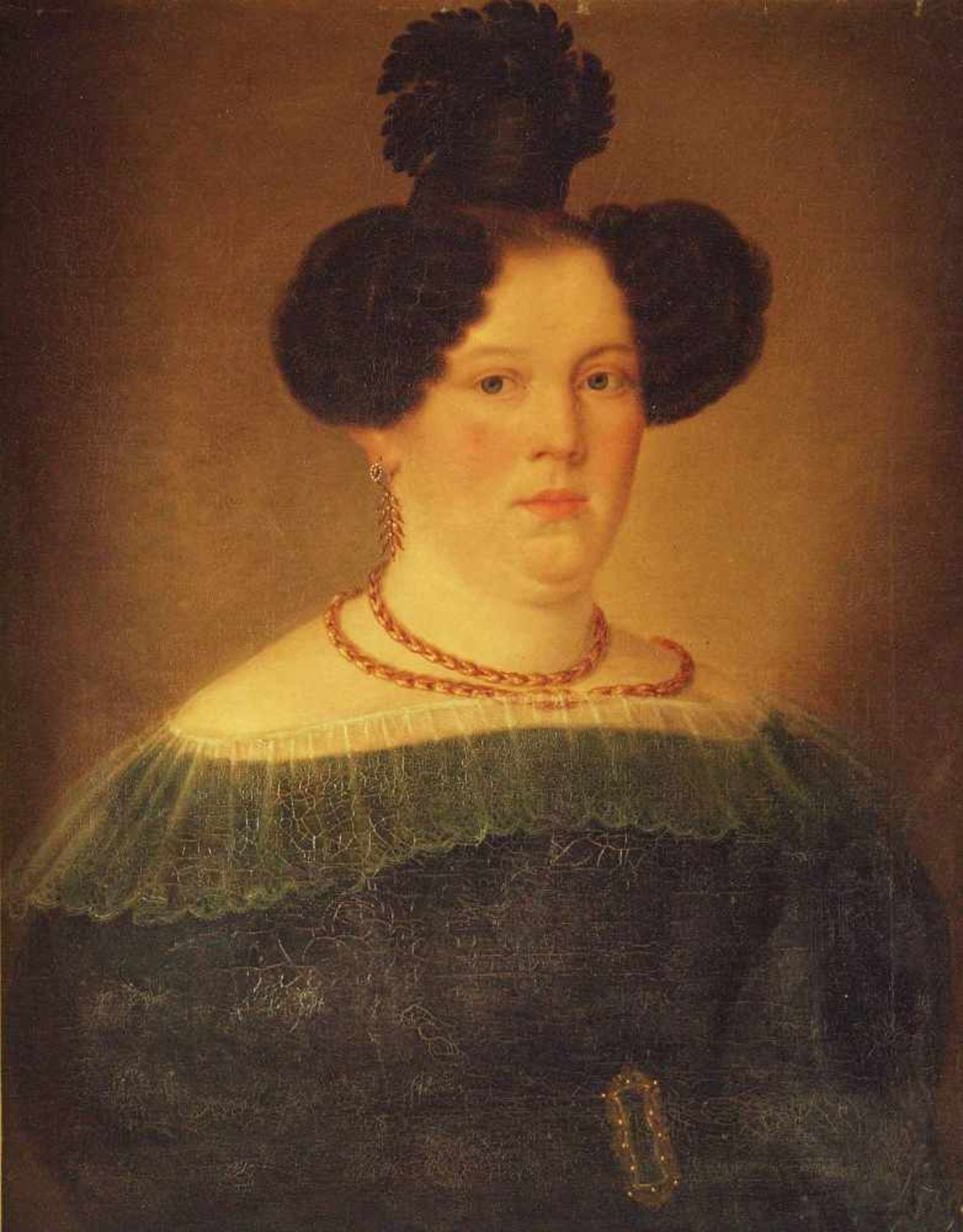 Bildnis Therese Leichtle. Bildnis Therese Leichtle. Deutsch, 19. Jahrhundert. Öl auf Leinwand/ - Bild 2 aus 5