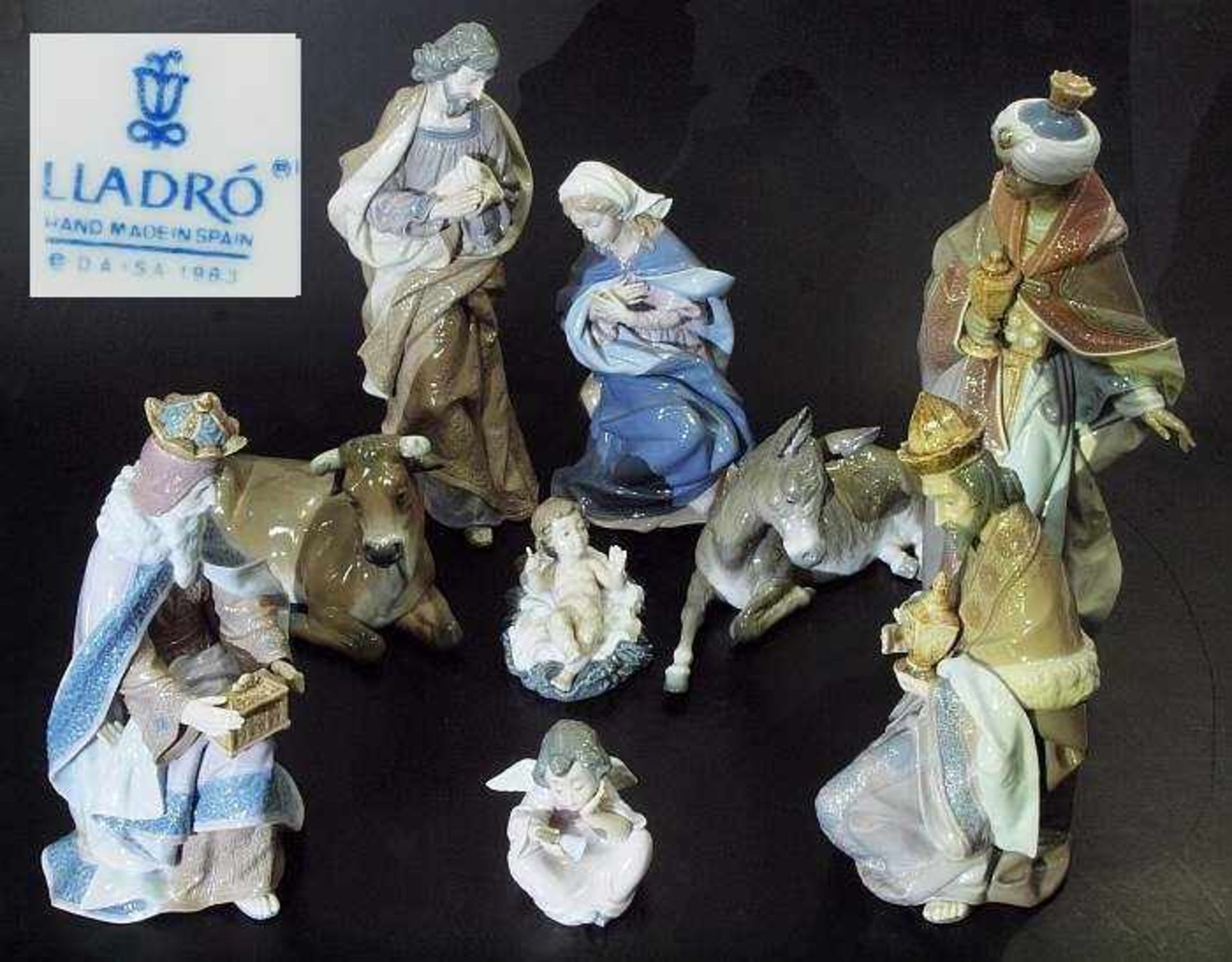 Weihnachtskrippe. Weihnachtskrippe. LLADRO/Spanien. 20. Jahrhundert. Dezent farbig unter Glasur