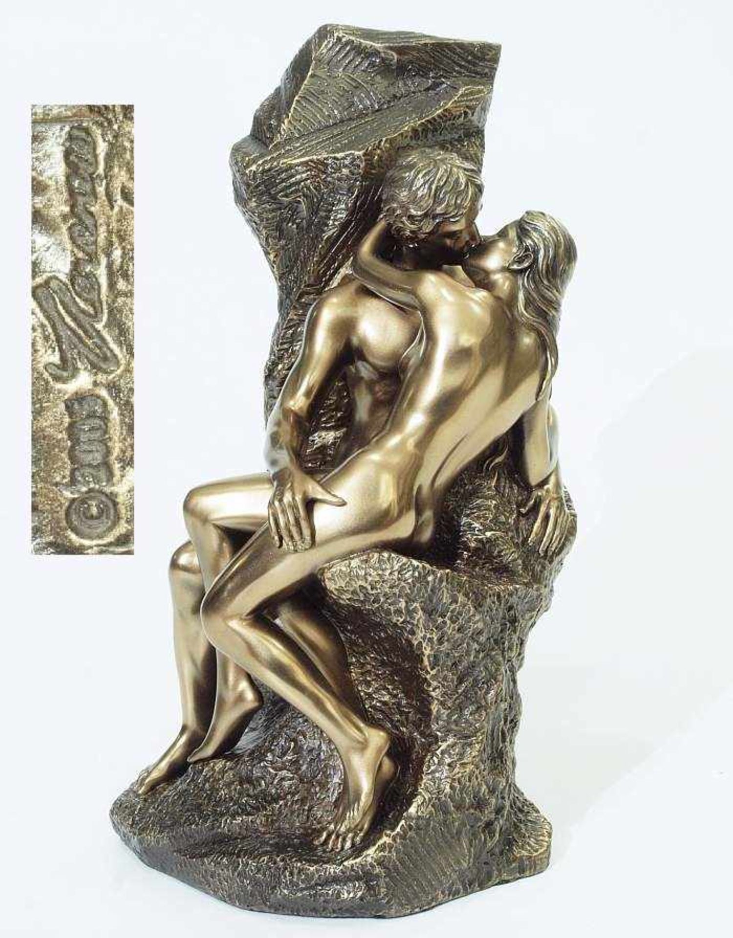 Akt, Paar sich küssend. Akt, Paar sich küssend. VERONESE, 20. Jahrhundert. Kunstguss in Bronzeoptik.