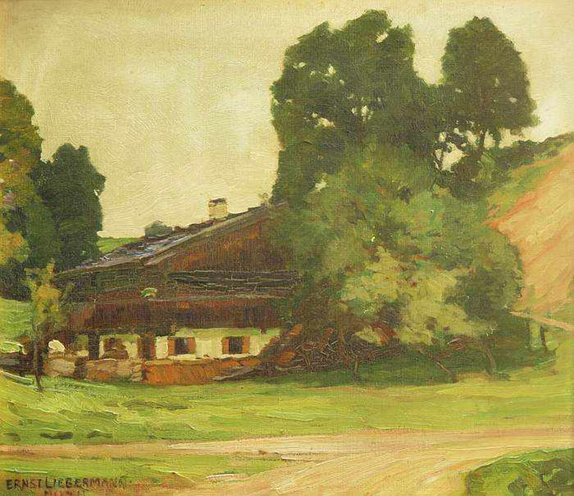 LIEBERMANN, Ernst. LIEBERMANN, Ernst. 1869 Langemüß/Meiningen - 1960 Beuerberg. Ansicht auf ein