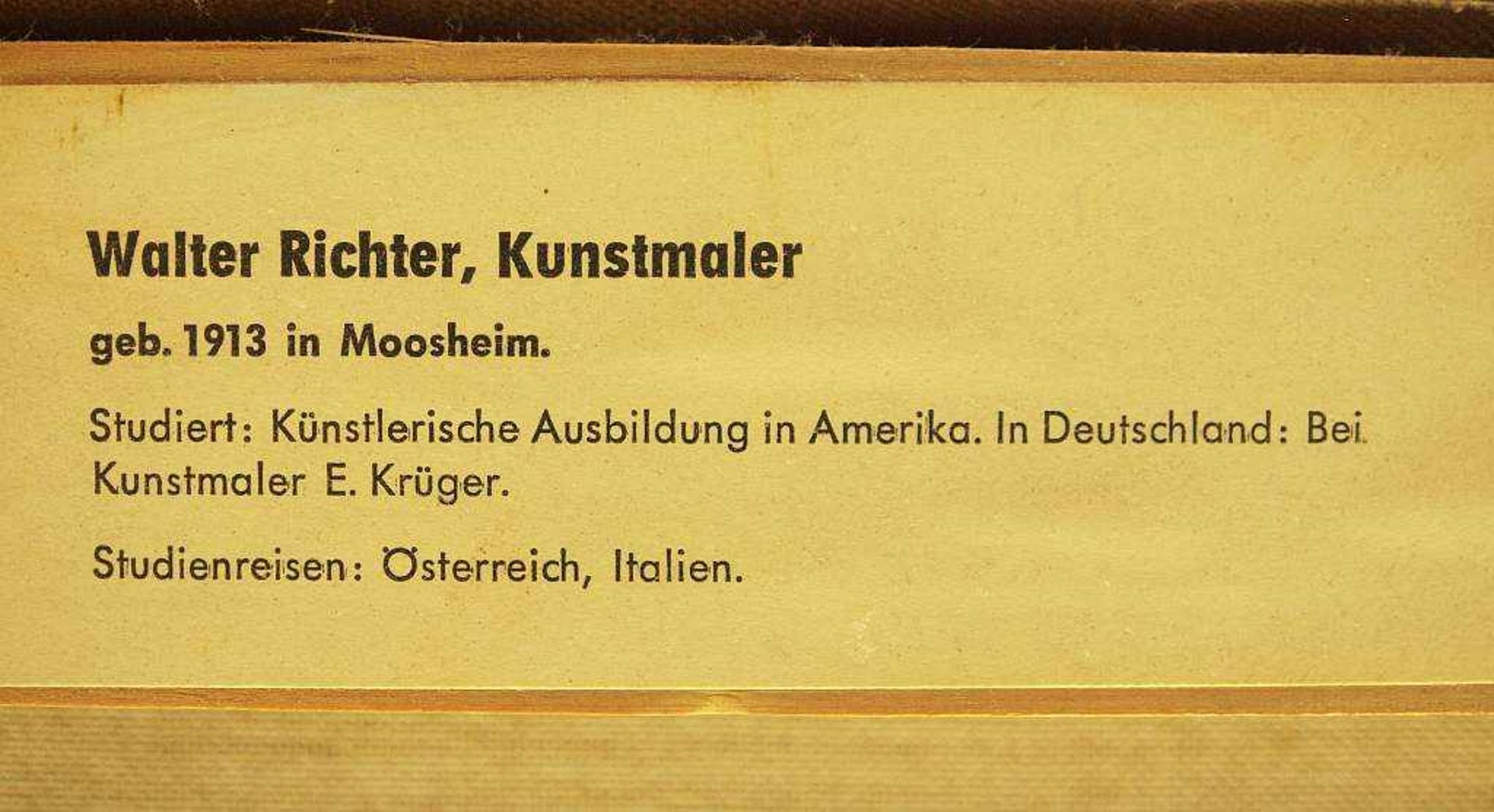 RICHTER, Walter. RICHTER, Walter. 1913 Moosheim - . Blumenstilleben in kräftigen Farben. Öl auf - Bild 5 aus 6