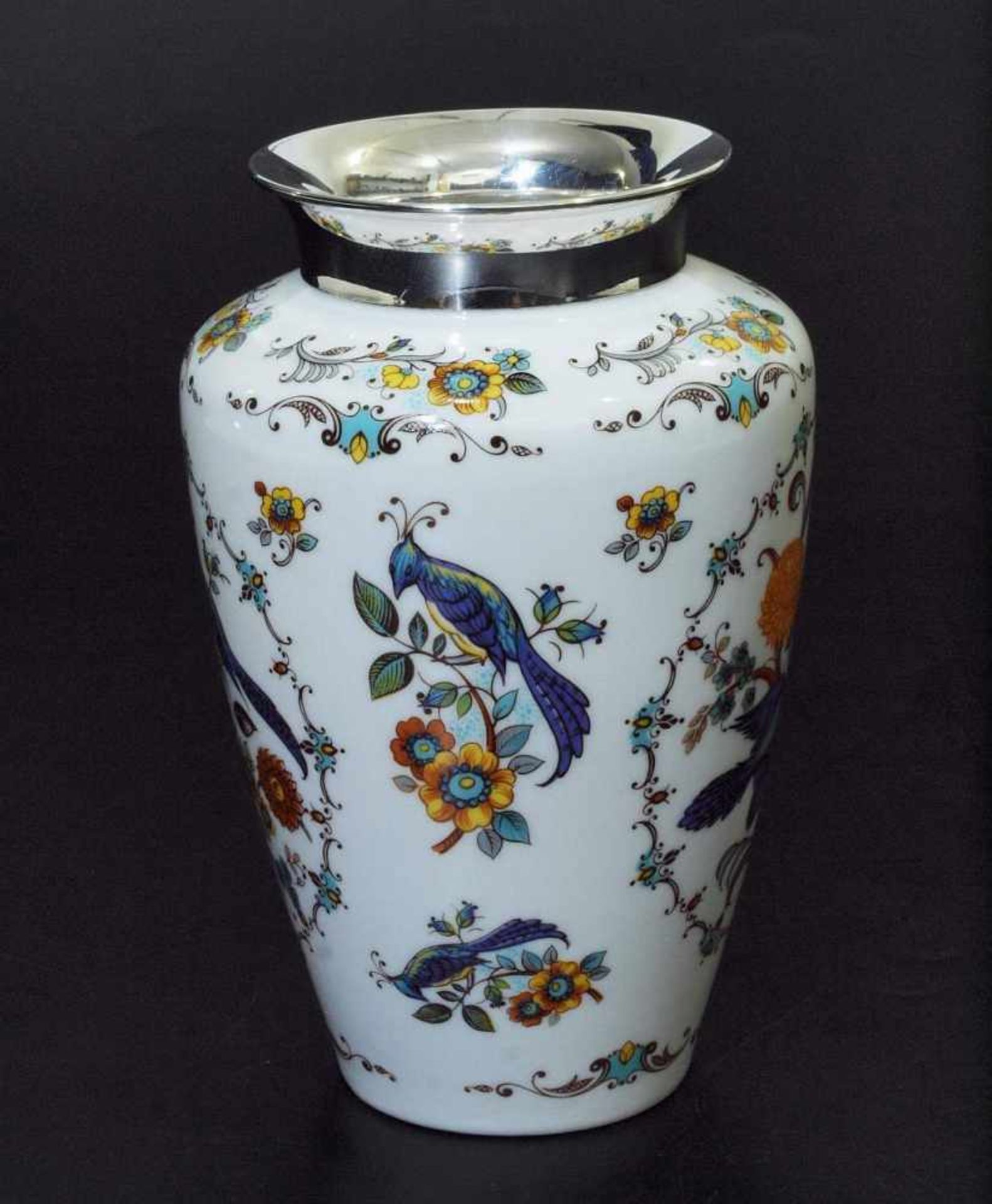 Vase mit Silbermontierung. Vase mit Silbermontierung. ROYAL PORZELLAN BAVARIA KPM, 20. - Image 3 of 6