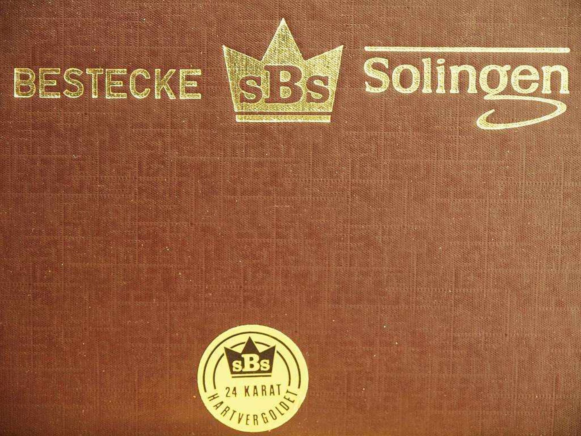 Vergoldetes Besteck. SBS Solingen. Vergoldetes Besteck. SBS Solingen. Metall hartvergoldet 23/24 - Image 5 of 7