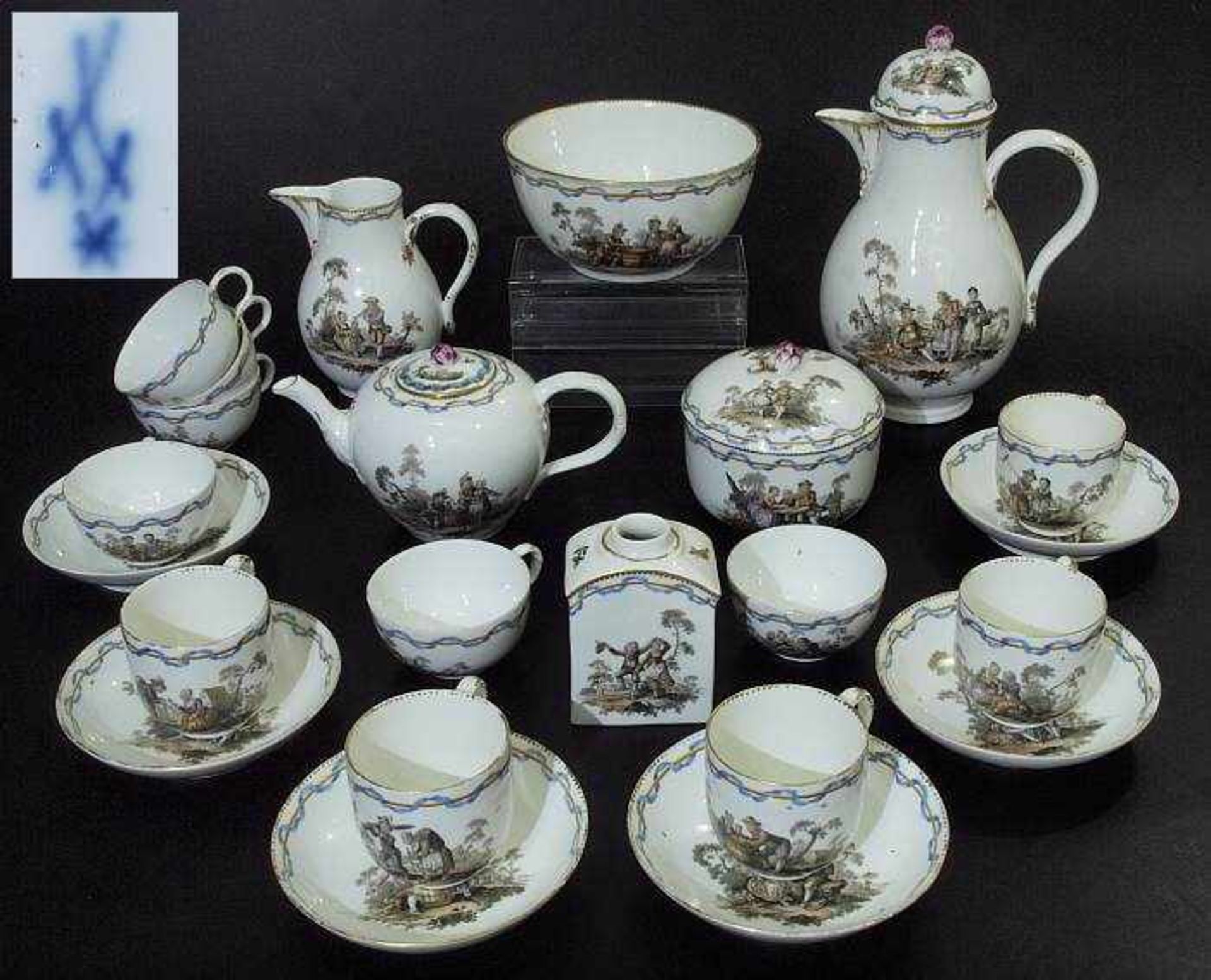 Marcolini Kaffee-/Teeservice. Marcolini Kaffee-/Teeservice. MEISSEN 1774 - 1815. Genreszenen (