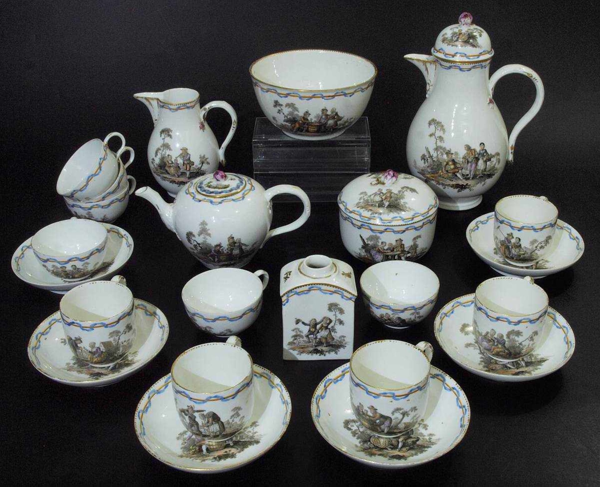 Marcolini Kaffee-/Teeservice. Marcolini Kaffee-/Teeservice. MEISSEN 1774 - 1815. Genreszenen ( - Bild 2 aus 10