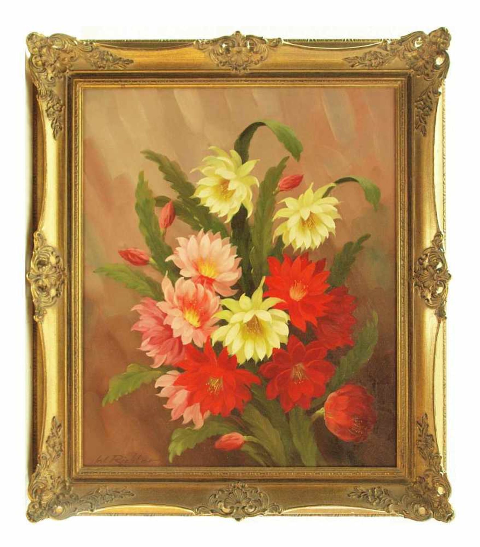 RICHTER, Walter. RICHTER, Walter. 1913 Moosheim - . Blumenstilleben in kräftigen Farben. Öl auf - Bild 3 aus 6