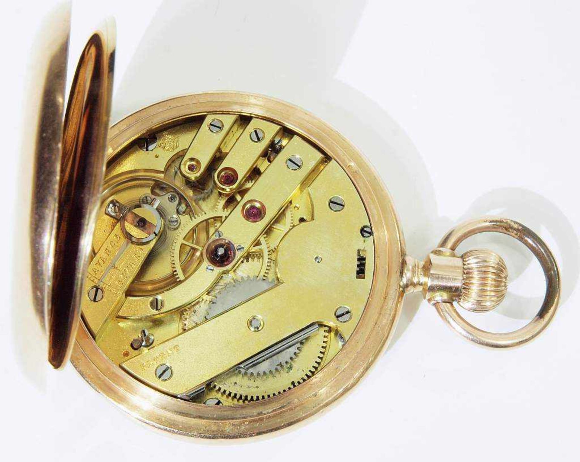 Taschenuhr an Uhrenkette. Taschenuhr an Uhrenkette. Taschenuhr mit Staubdeckel, punciert 14 kt., - Bild 7 aus 8
