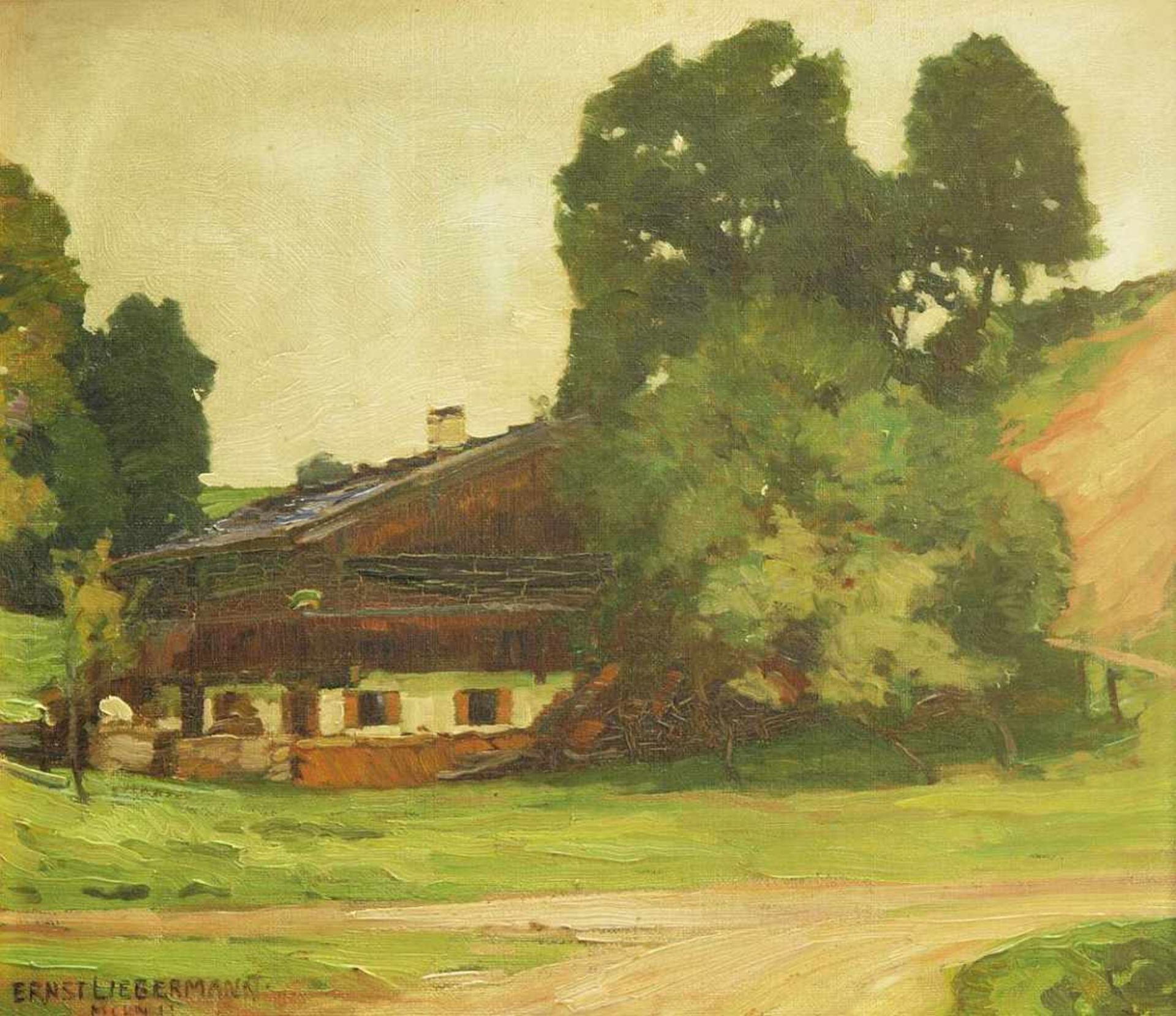 LIEBERMANN, Ernst. LIEBERMANN, Ernst. 1869 Langemüß/Meiningen - 1960 Beuerberg. Ansicht auf ein - Bild 2 aus 5