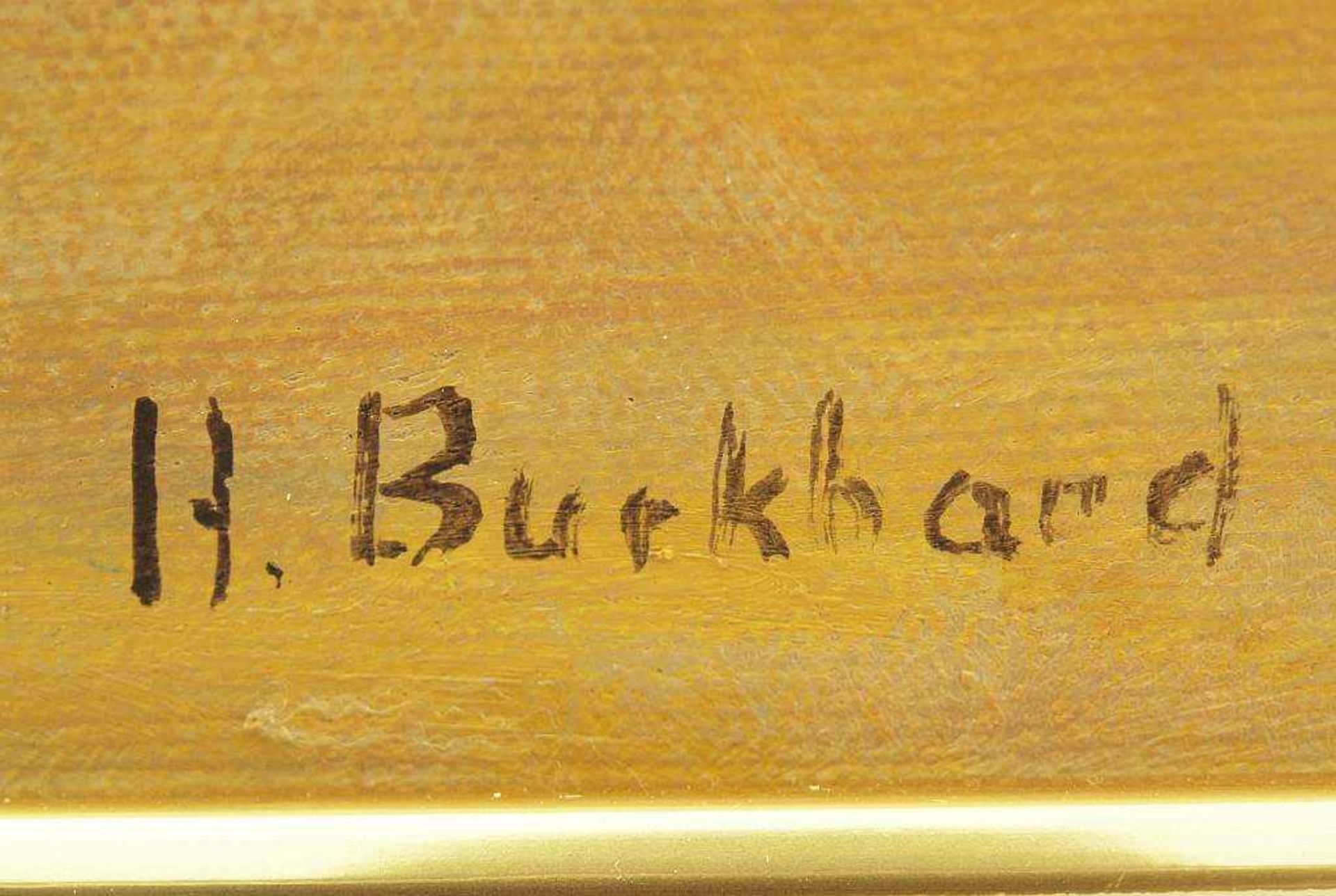 BURKHARD, H. BURKHARD, H. 20. Jahrhundert. Pastellfarbener Rosenstrauß in Glasvase. Öl auf Leinwand, - Bild 5 aus 5
