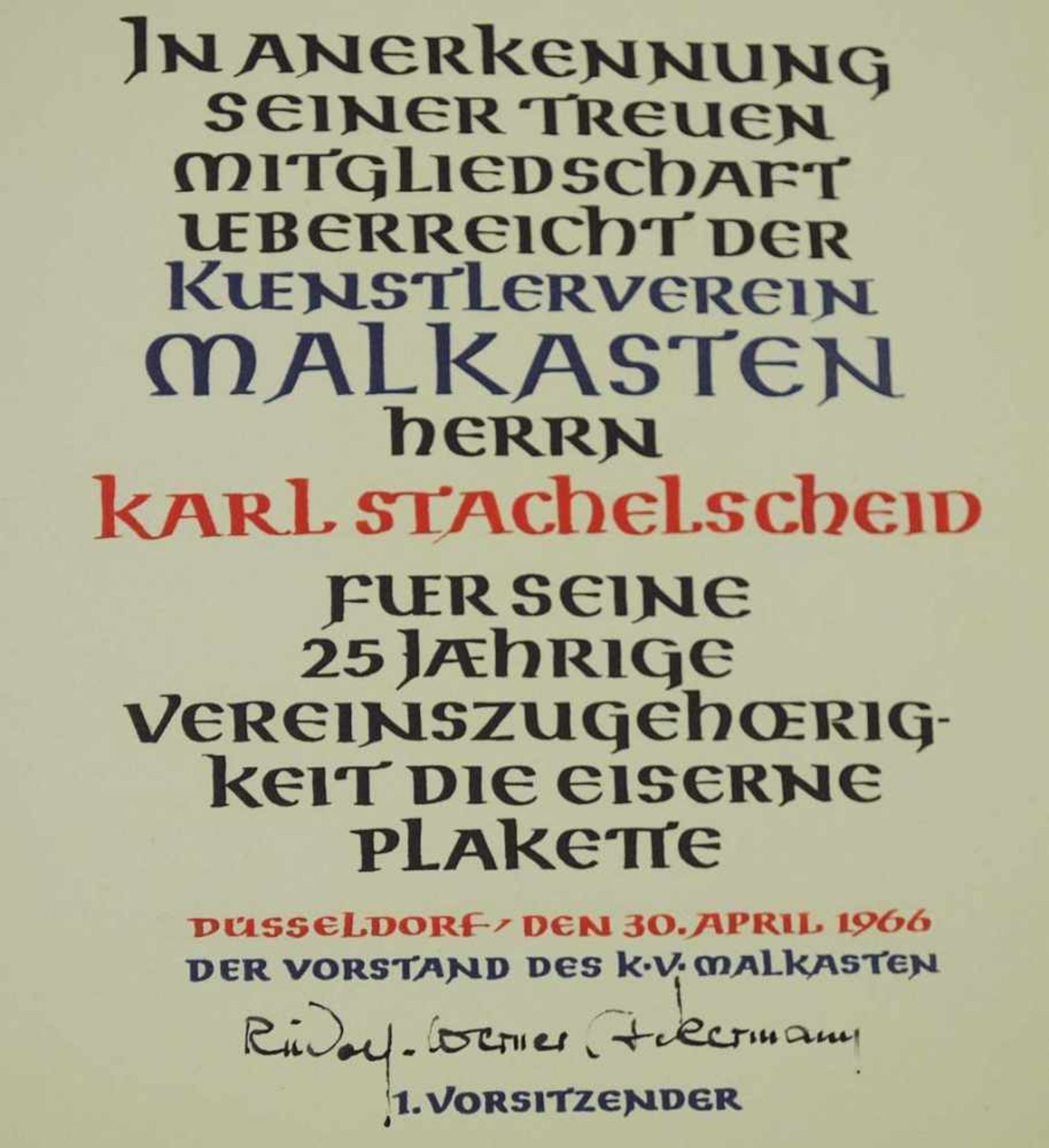 STACHELSCHEID, Karl. STACHELSCHEID, Karl. 1917 Duisburg - 1970 Düsseldorf. "Abstrakte - Bild 3 aus 8