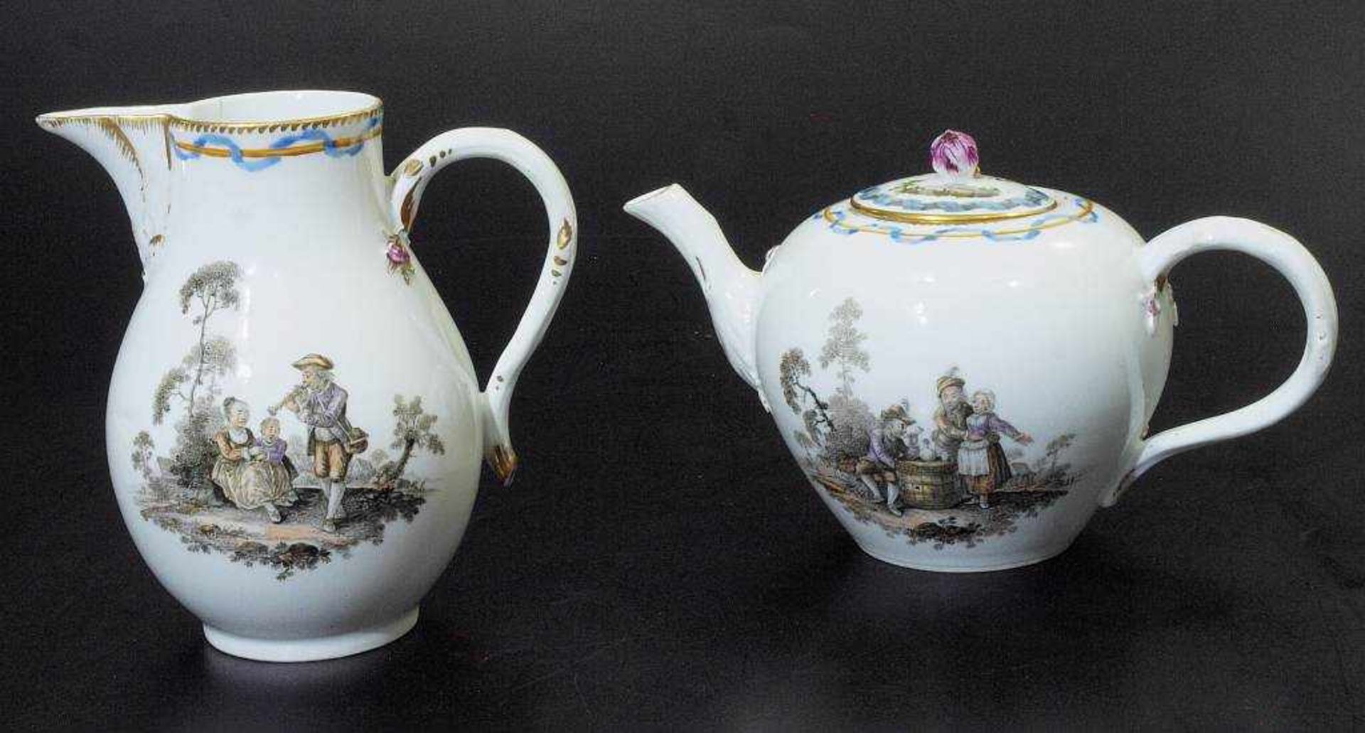 Marcolini Kaffee-/Teeservice. Marcolini Kaffee-/Teeservice. MEISSEN 1774 - 1815. Genreszenen ( - Image 6 of 10