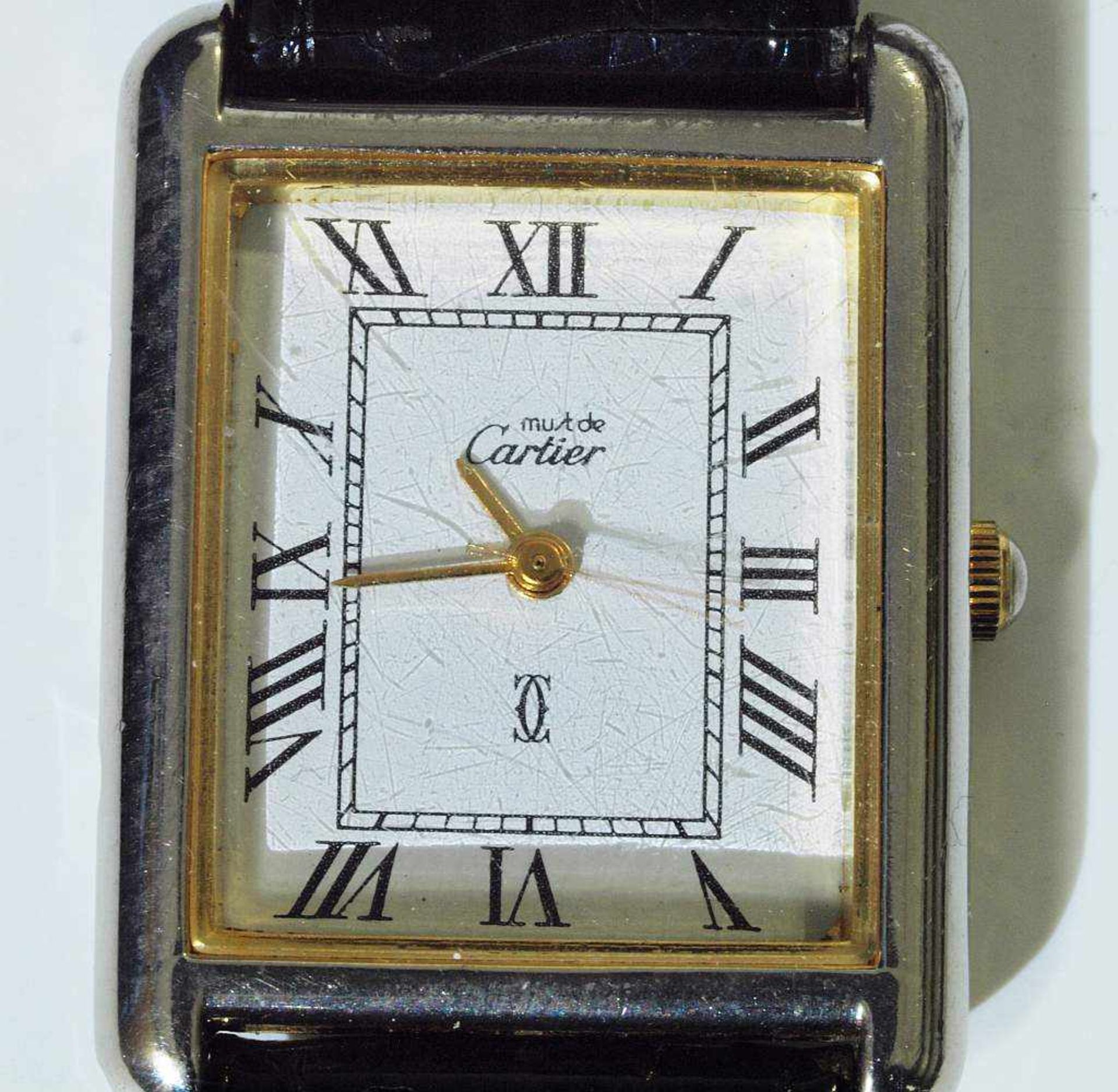 Zwei CARTIER Armbanduhren.Zwei CARTIER Armbanduhren. 1) Armbanduhr mit rechteckigem Stahlgehäuse - Bild 6 aus 7