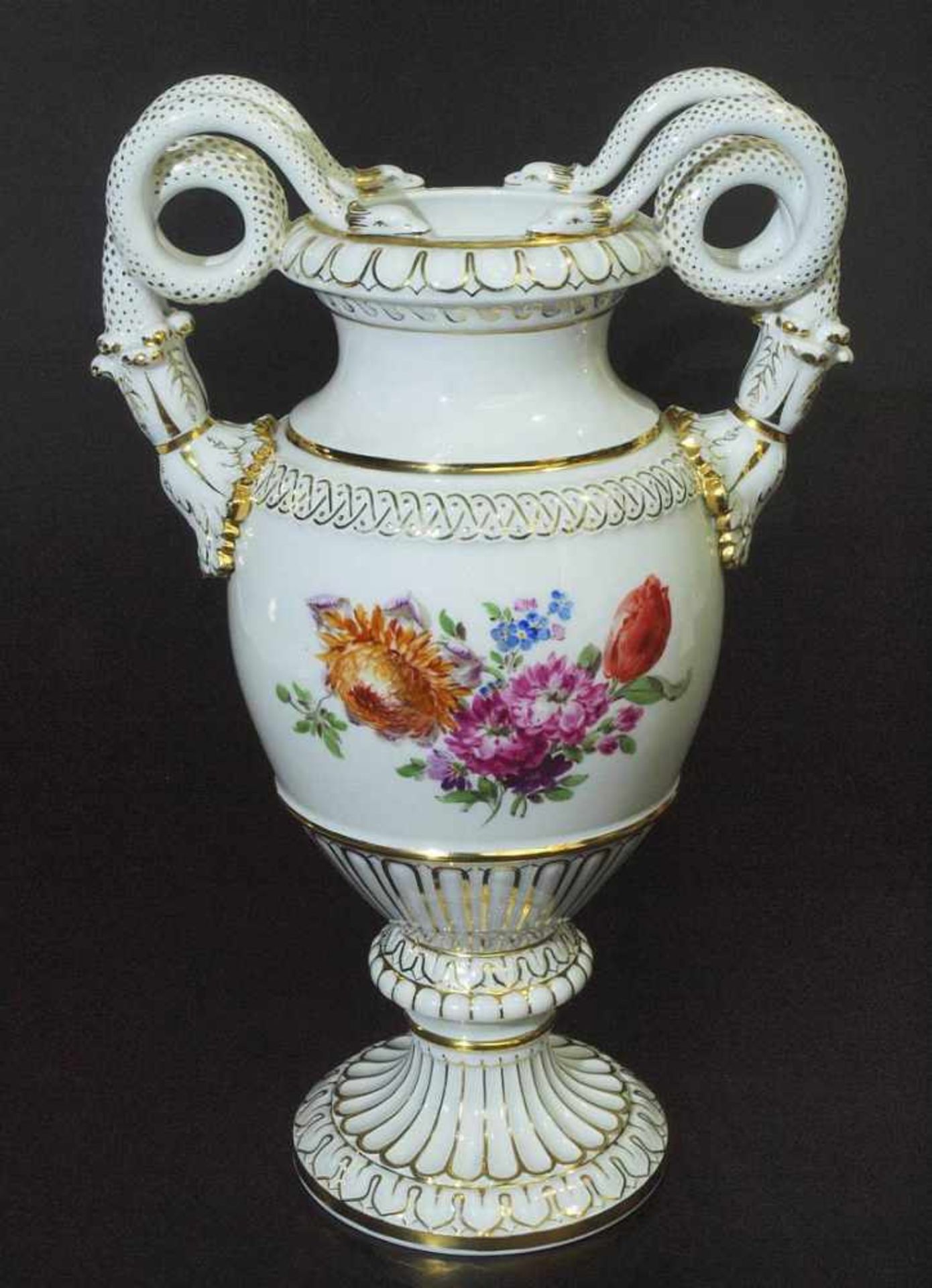 Schlangenhenkelvase.Schlangenhenkelvase. MEISSEN Marke 1860 - 1923, 1. Wahl. Modell von Ernst August - Bild 4 aus 6