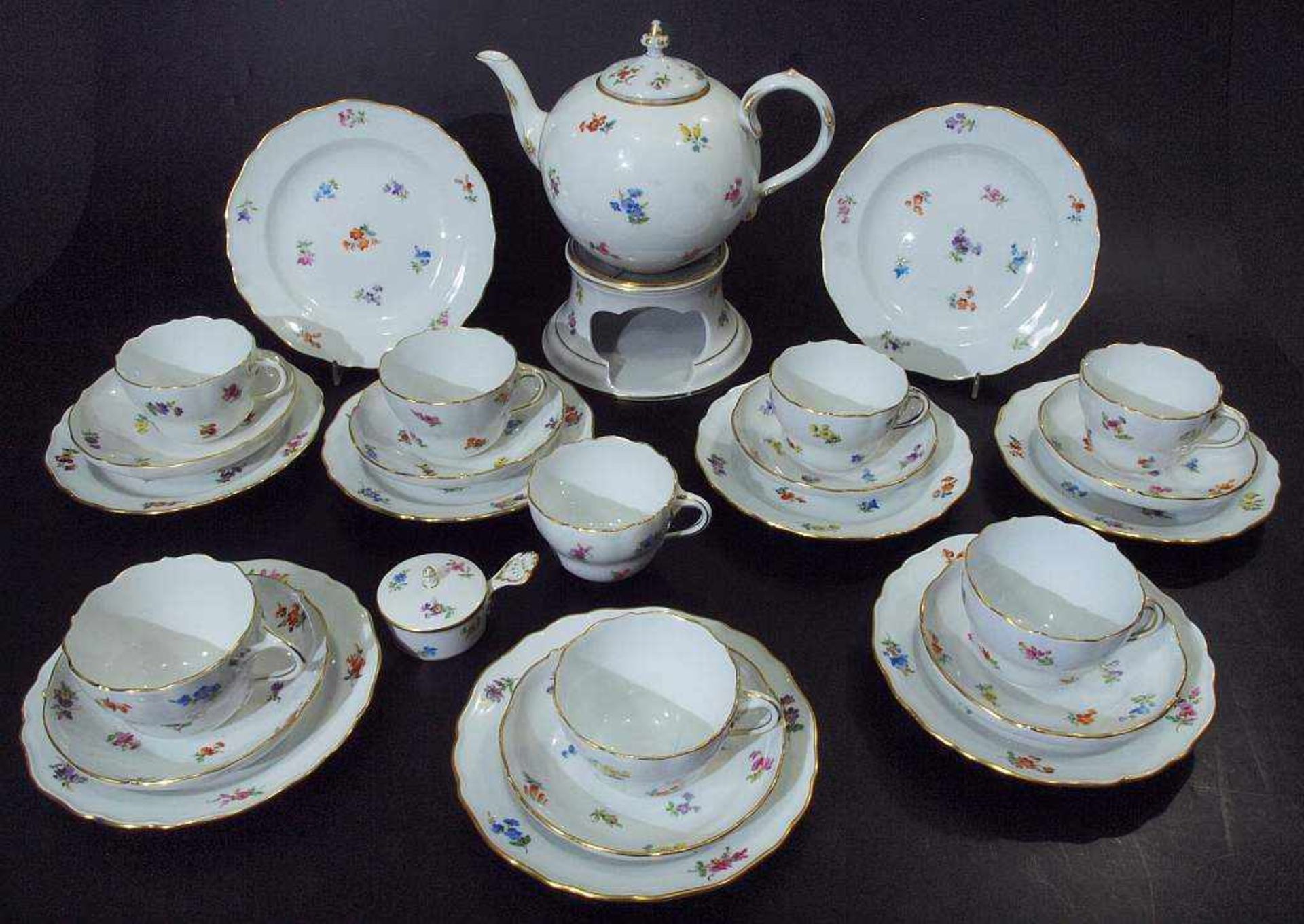 Teeservice MEISSEN. Teeservice MEISSEN, Marke 1860 - 1923 und Marke 1923 - 1934. 1. Wahl. Farbige - Bild 2 aus 6