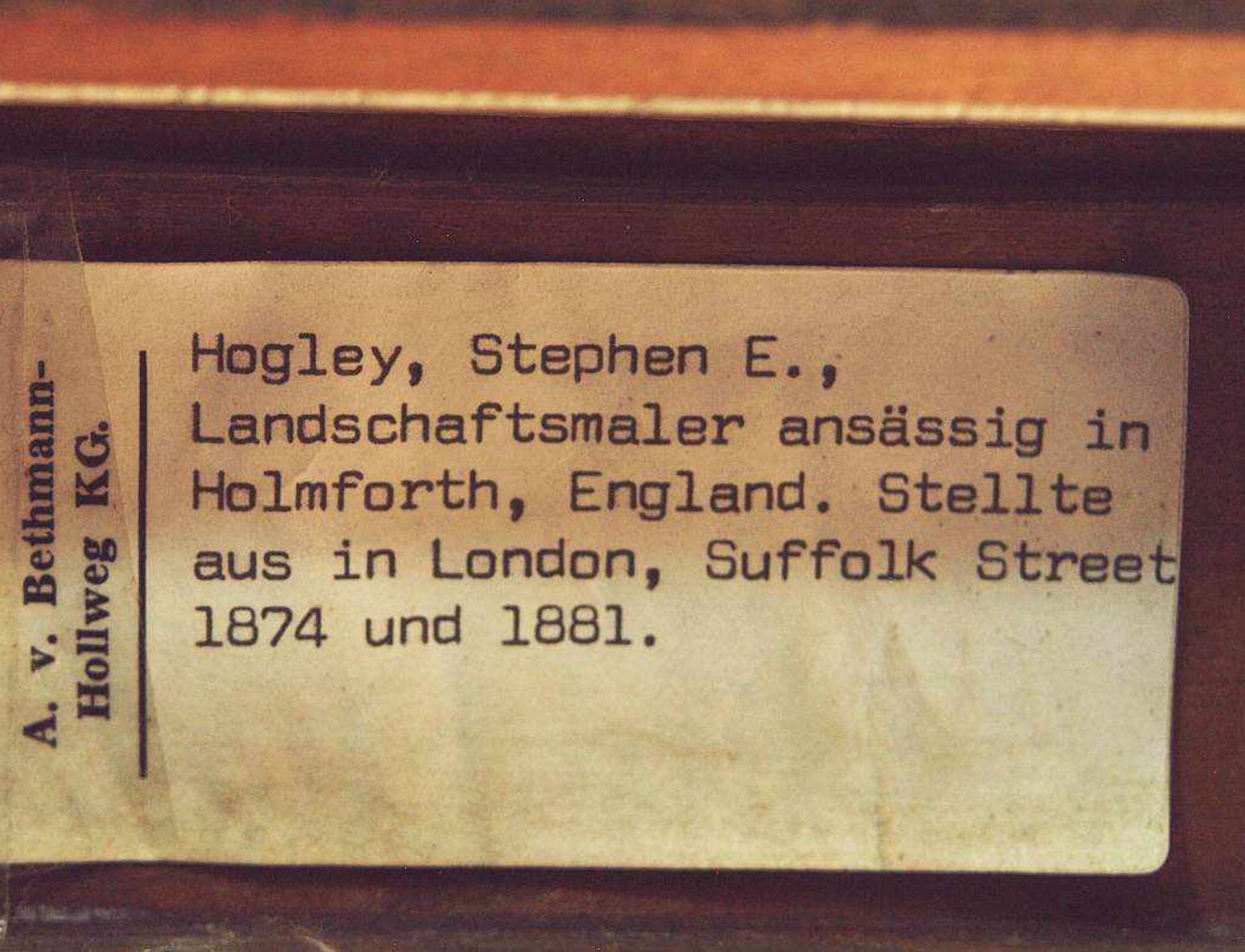 HOGLEY, Stephan E. HOGLEY, Stephan E. Britisch, 1842 Almondbury/Huddenfield - 1927. Berglandschaft - Bild 6 aus 6