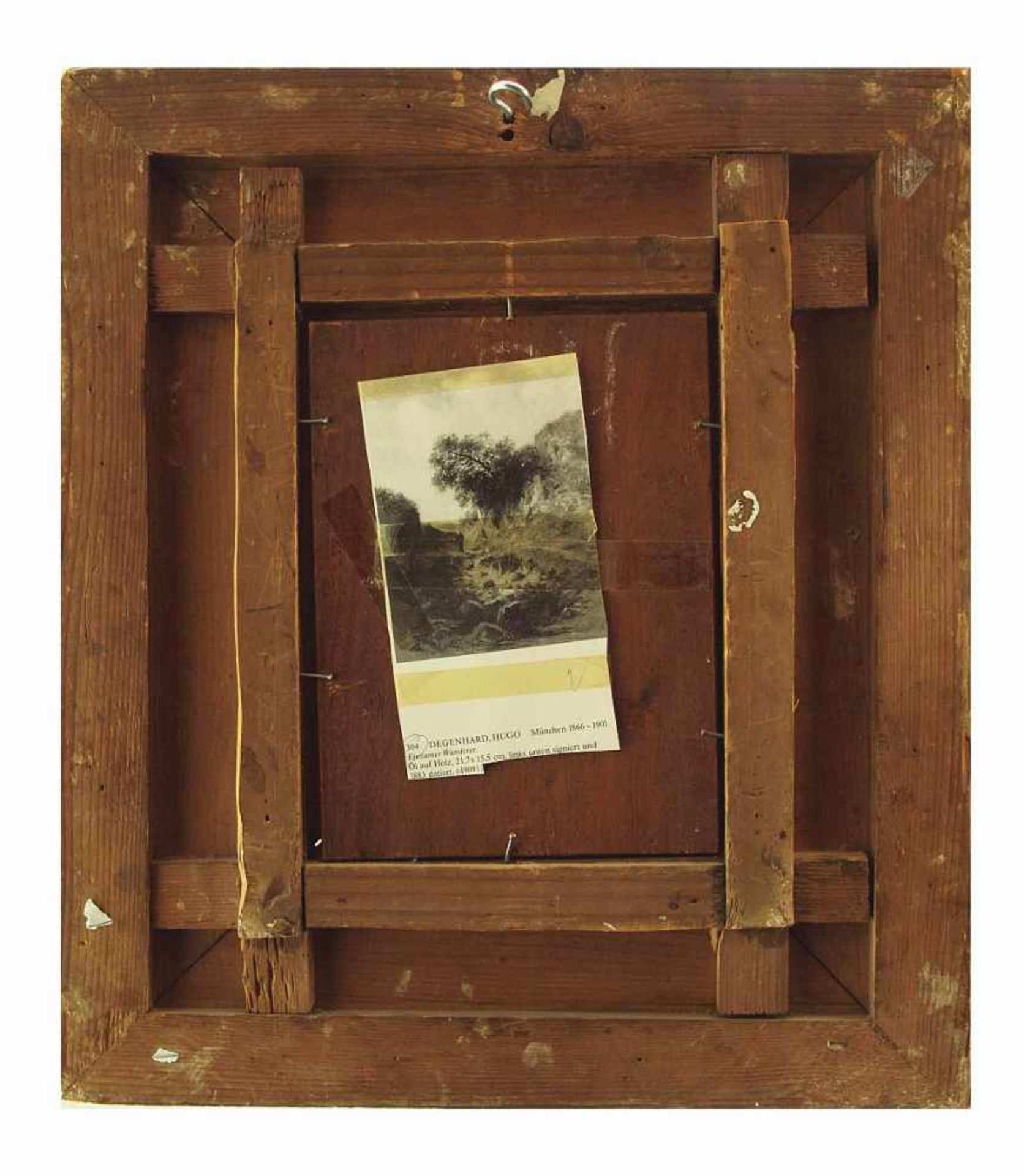 DEGENHARDT, Hugo.DEGENHARDT, Hugo. 1896 München - 1901 ebenda. Einsamer Wanderer. Öl auf Holz, links - Bild 4 aus 5