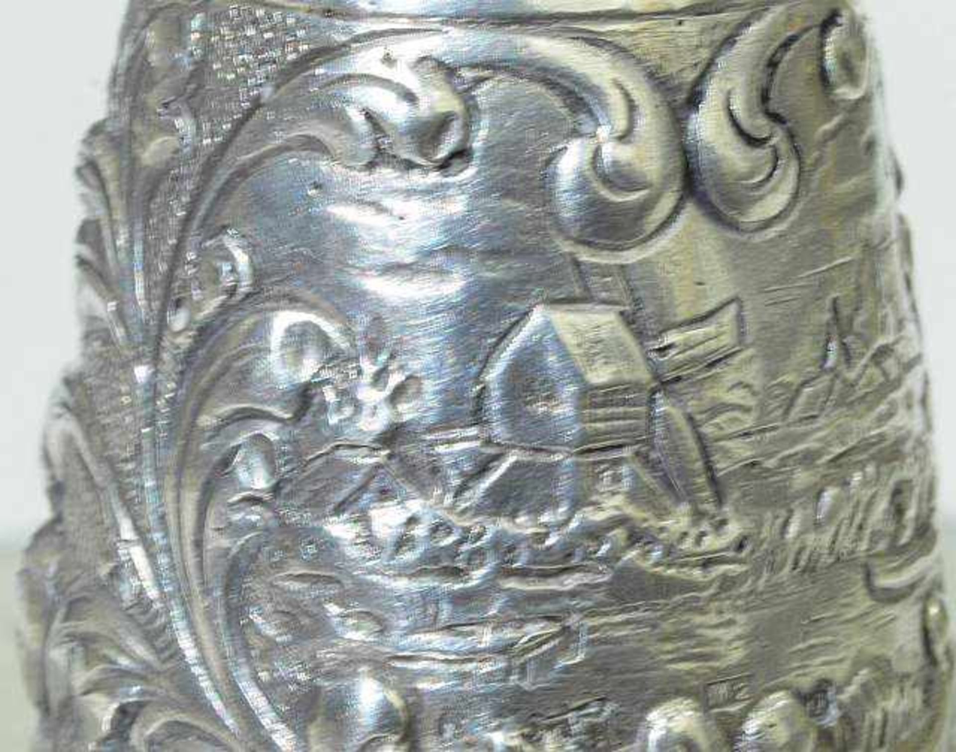 Niederländische Tischglocke.Niederländische Tischglocke. 19. Jahrhundert. Silber punziert. Gegossene - Image 8 of 8
