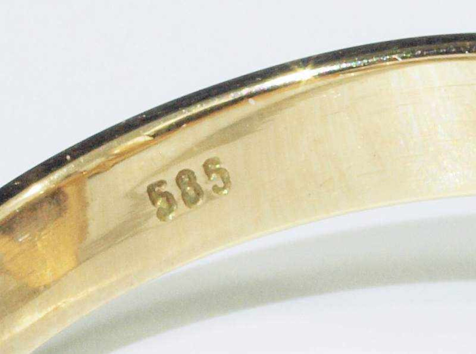 Ring mit Amethyst.Ring mit Amethyst. 585er Gelbgold punziert. Ringkopf mit Amethyst im Stil des - Bild 4 aus 5