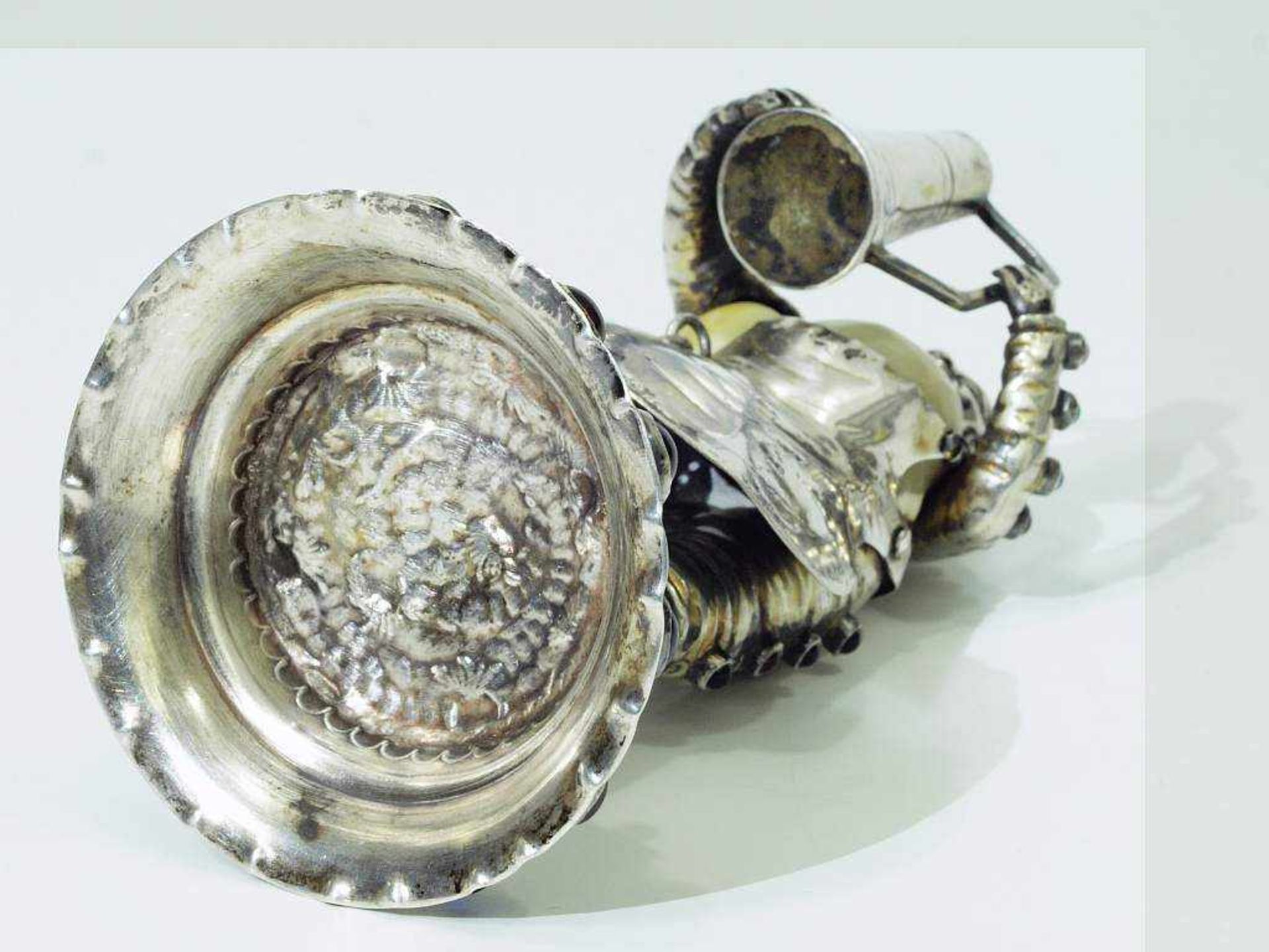 Kabinettfigur "Kellermeister".Kabinettfigur "Kellermeister". 19. Jahrhundert, Silber geprüft, Korpus - Image 6 of 6