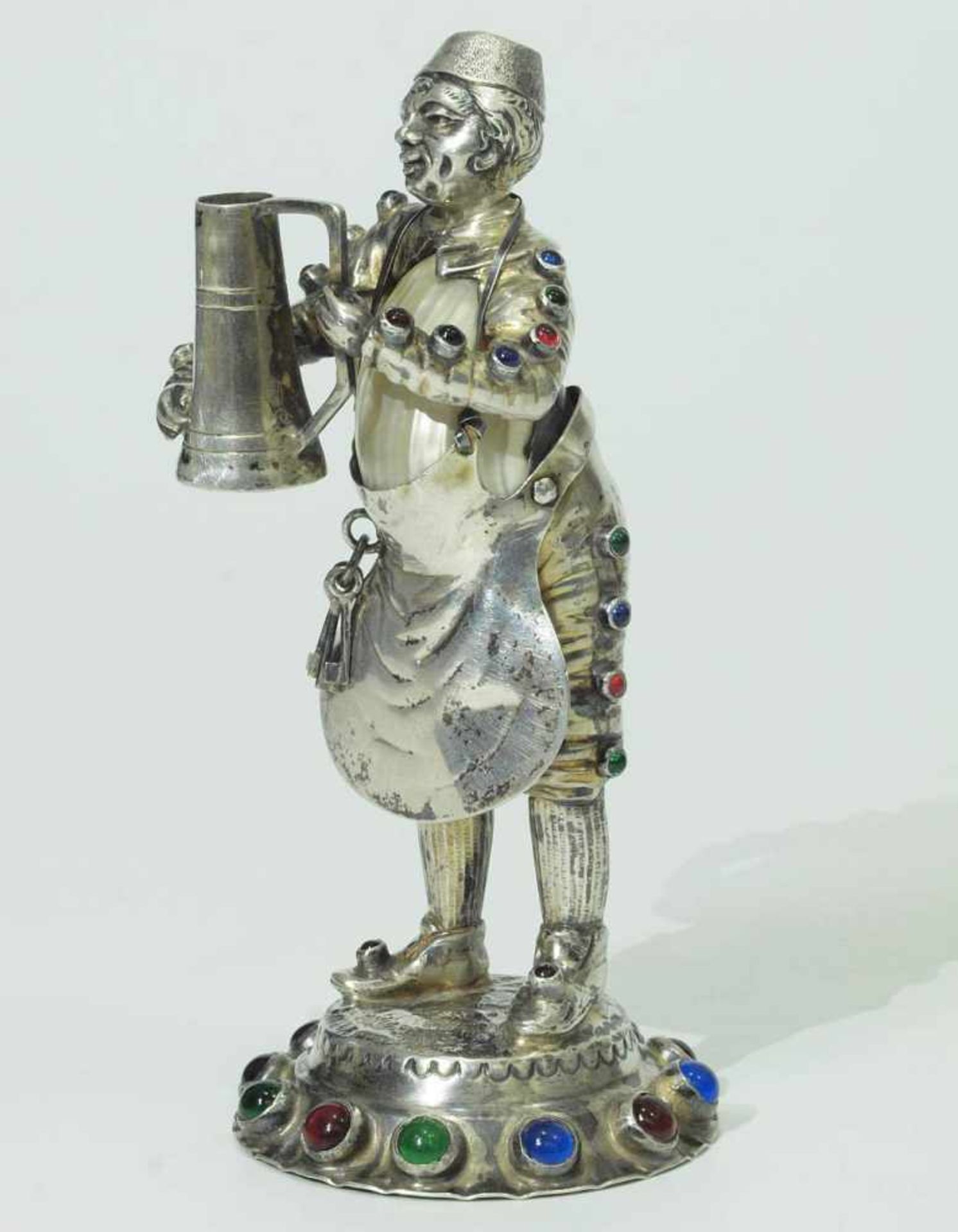 Kabinettfigur "Kellermeister".Kabinettfigur "Kellermeister". 19. Jahrhundert, Silber geprüft, Korpus - Image 3 of 6