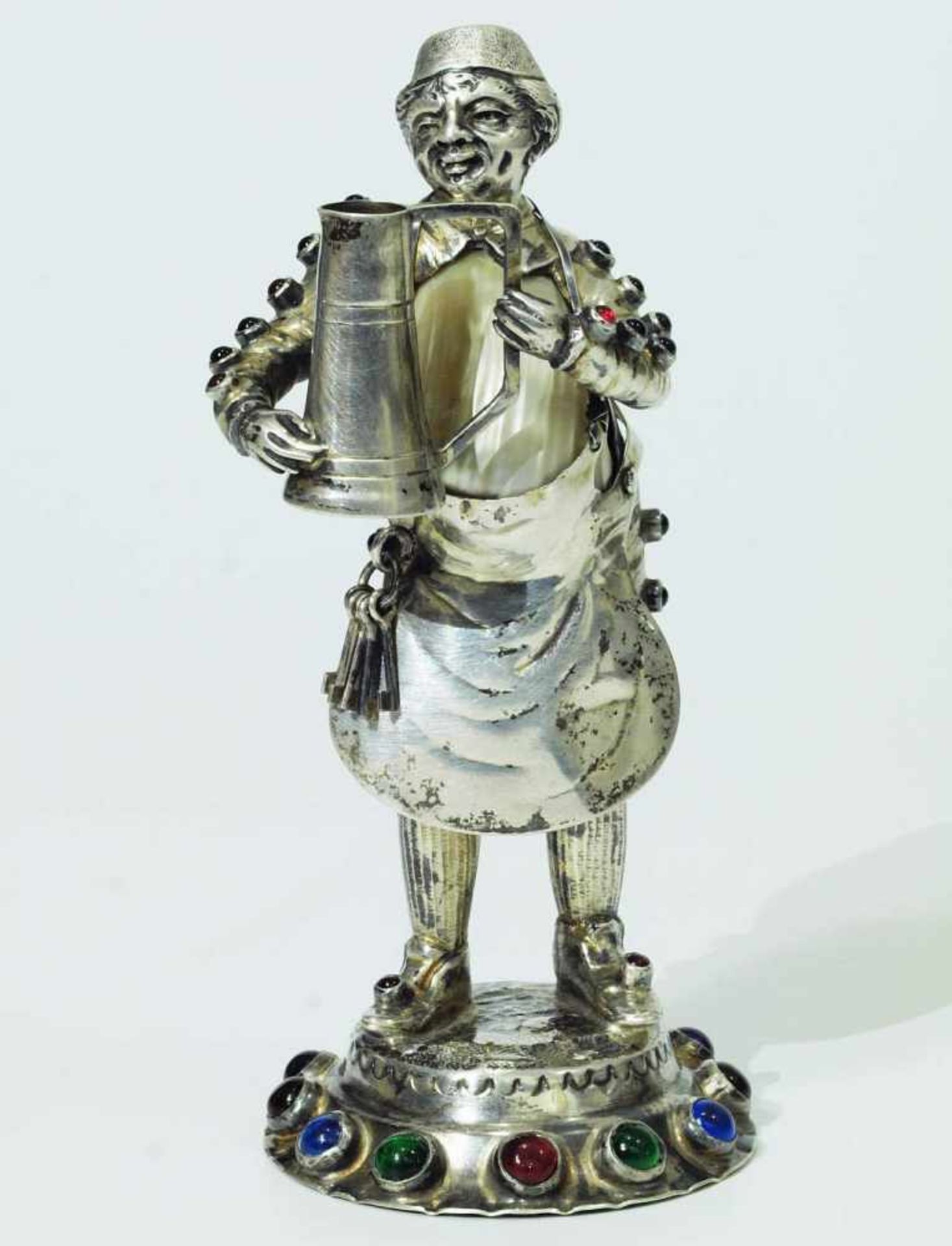 Kabinettfigur "Kellermeister".Kabinettfigur "Kellermeister". 19. Jahrhundert, Silber geprüft, Korpus - Image 2 of 6