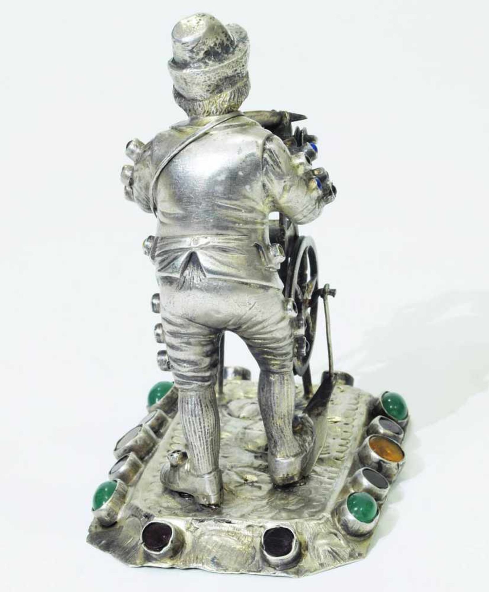 Kabinettfigur "Messerschleifer".Kabinettfigur "Messerschleifer". 19. Jahrhundert, Silber geprüft, - Image 5 of 6